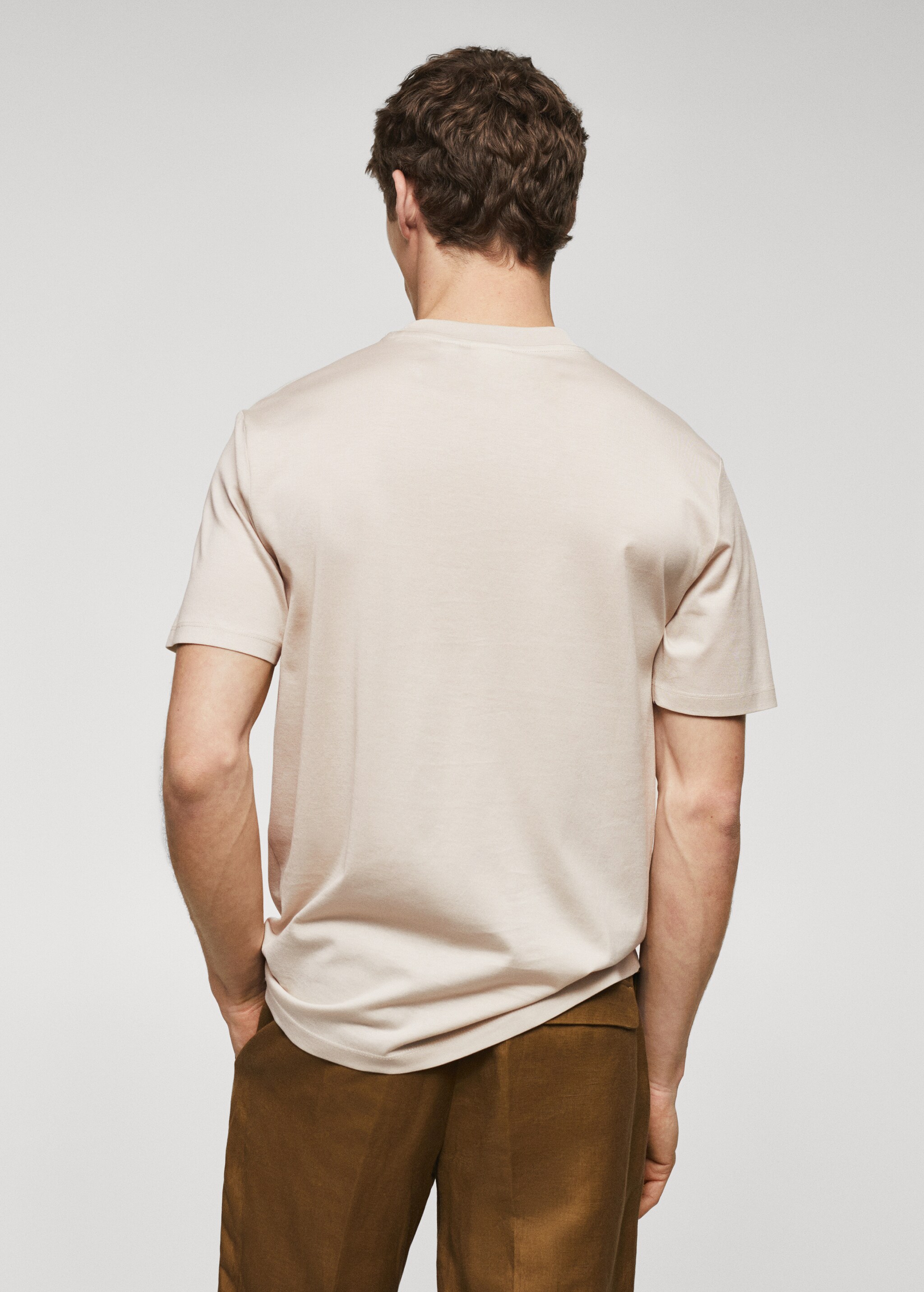 Merceriserad t-shirt i basmodell lightweight - Artikelns baksida