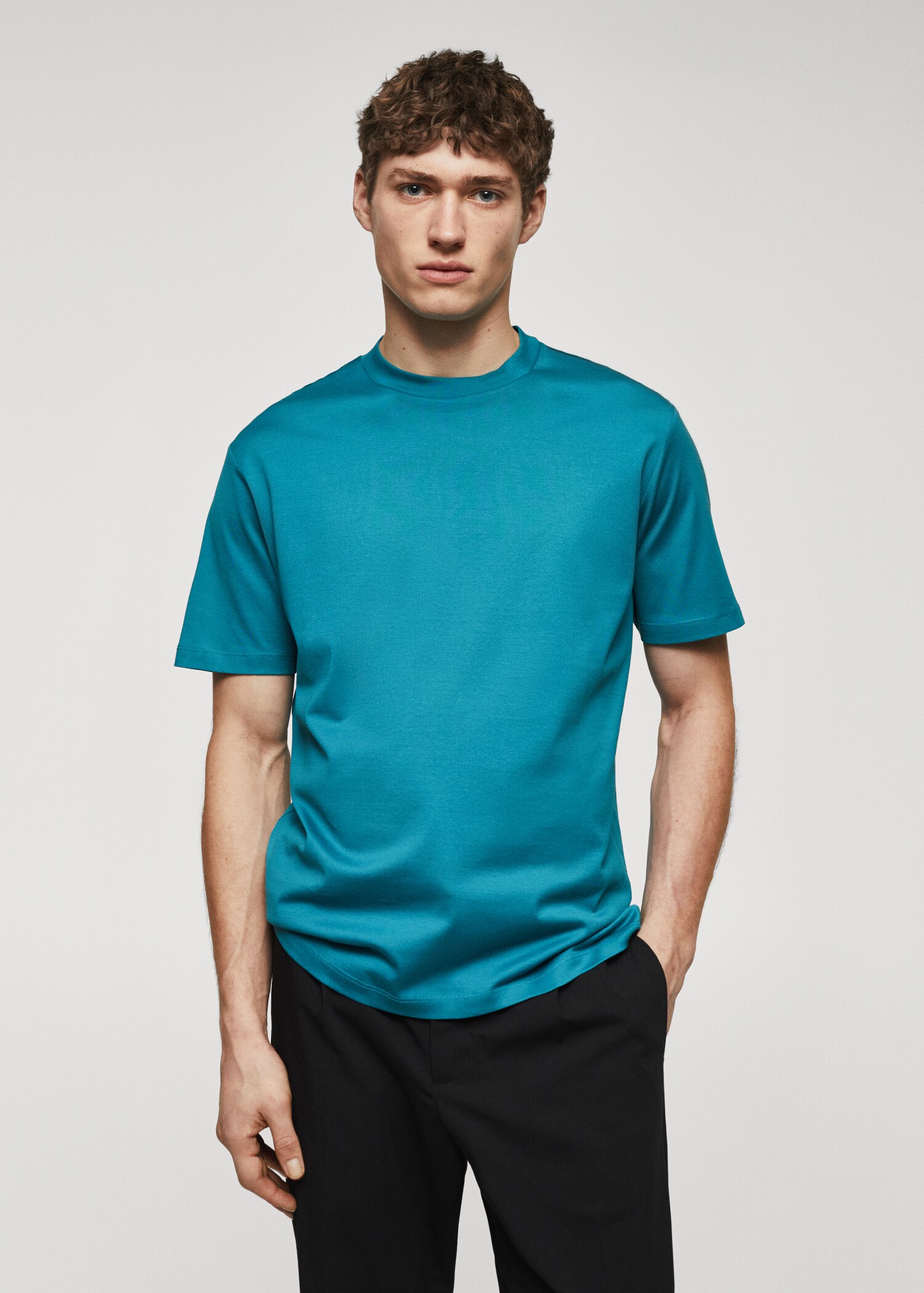 Merzerisiertes Basic-T-Shirt Lightweight - Herren | MANGO OUTLET 