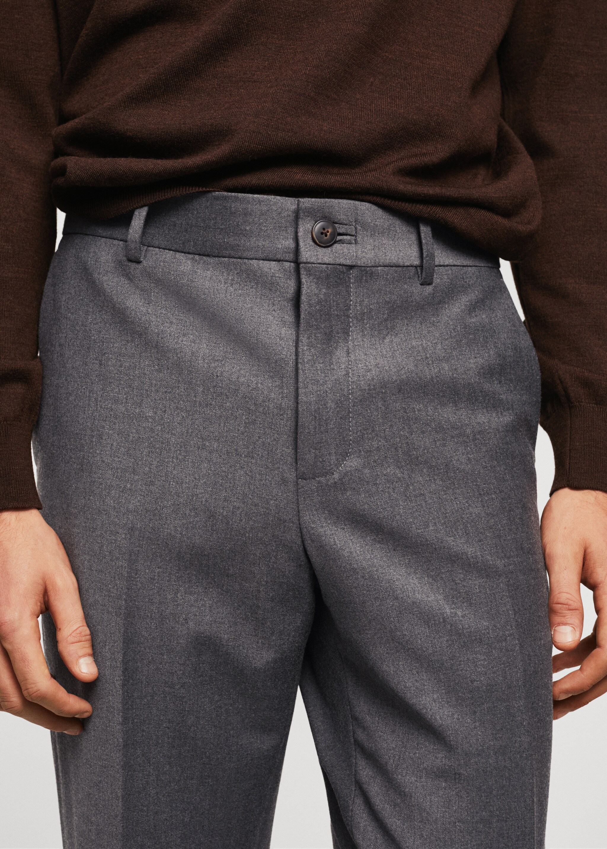 Pantalons slim fit llana - Detall de l'article 4