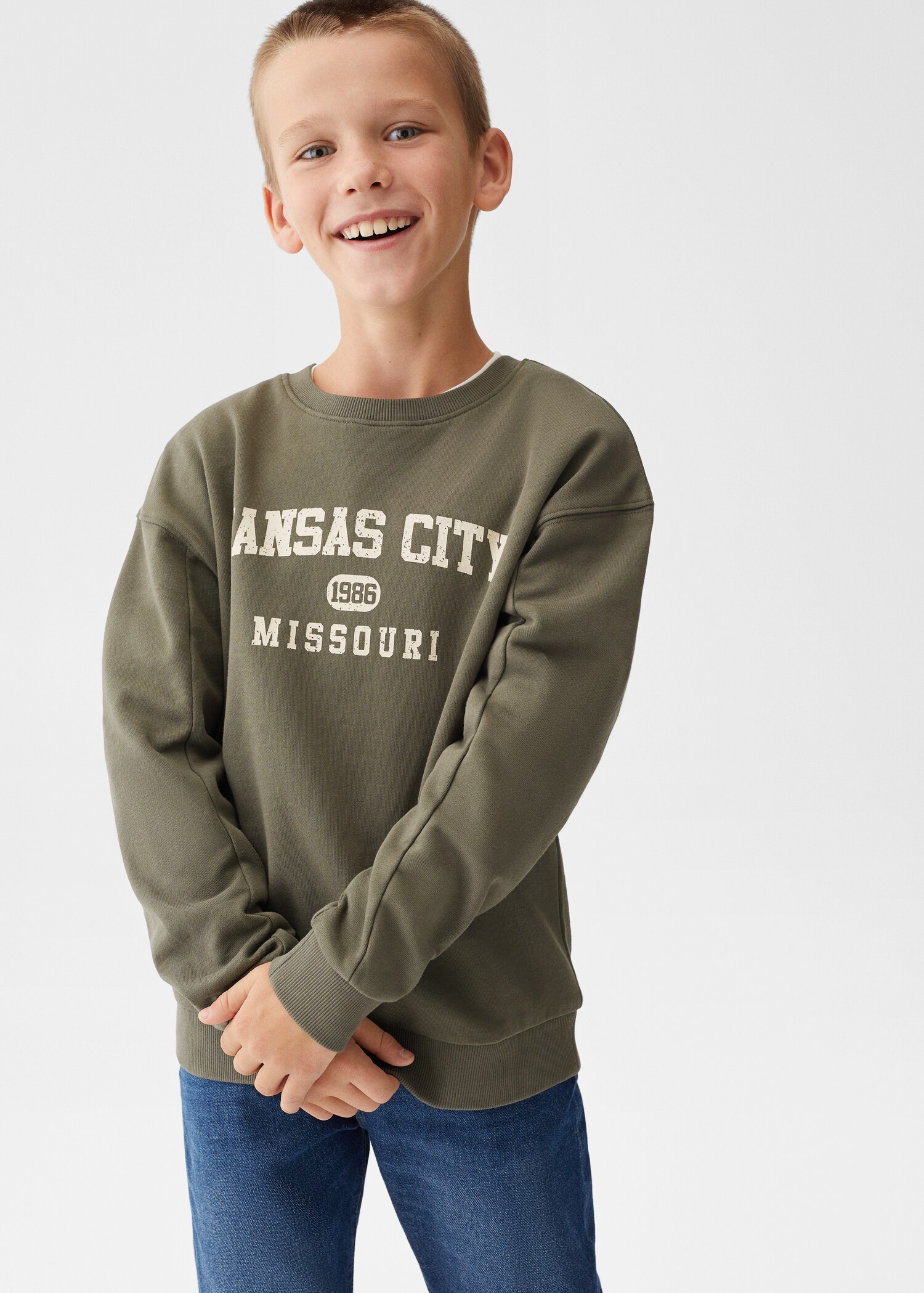 Printed cotton sweatshirt - Medium plane