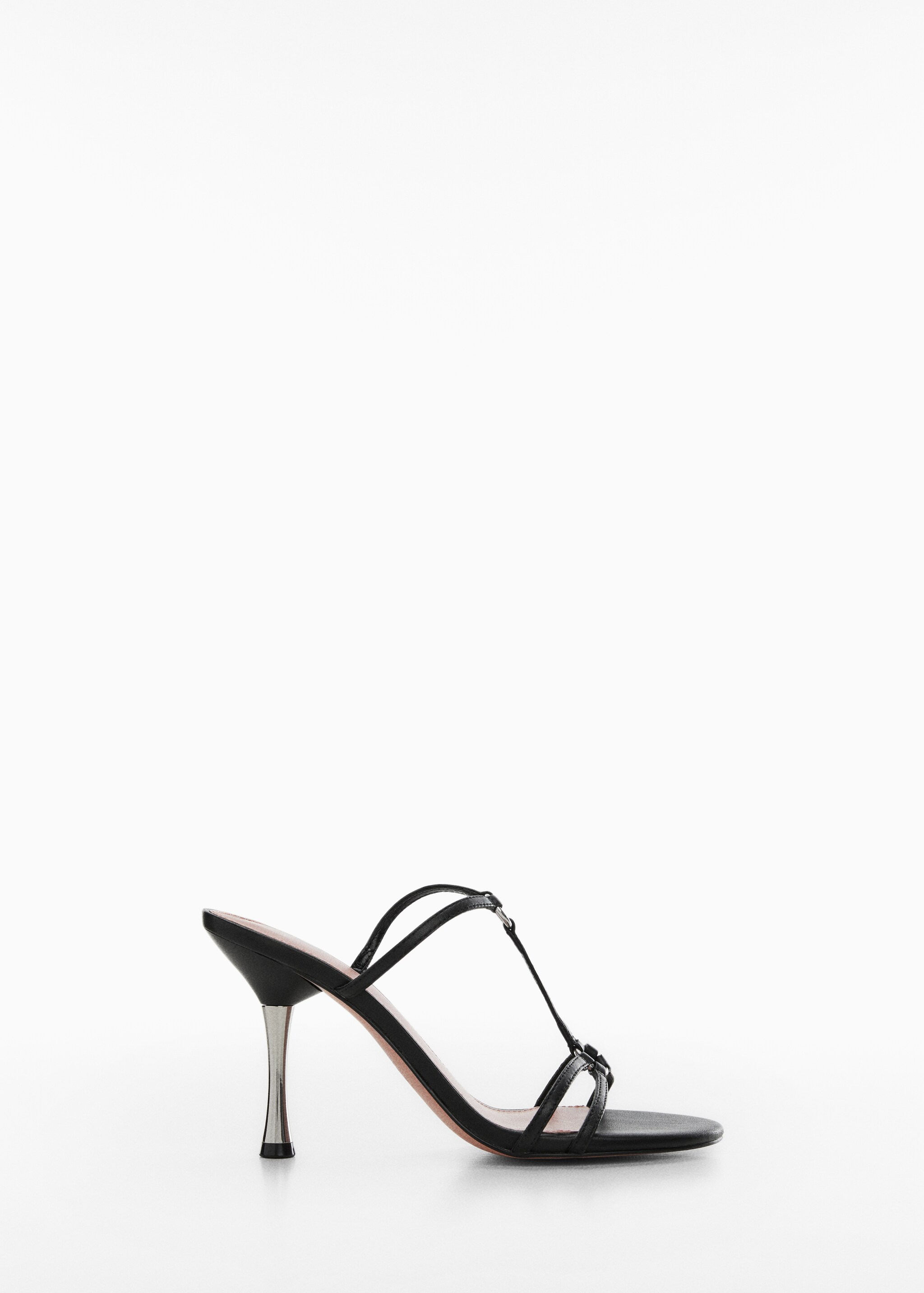 Heeled leather sandals with straps - Article without model