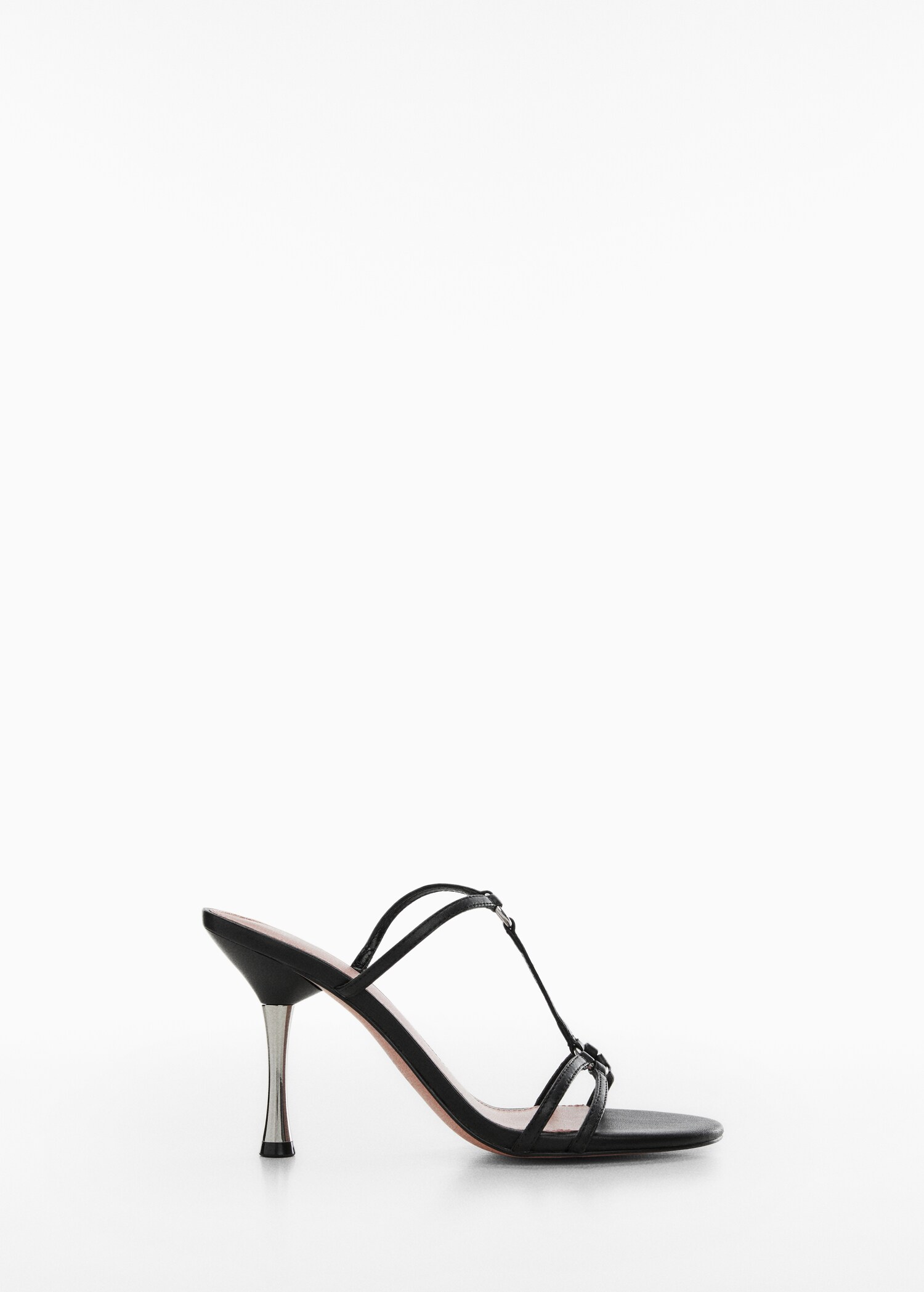 Heeled leather sandals with straps - Article without model