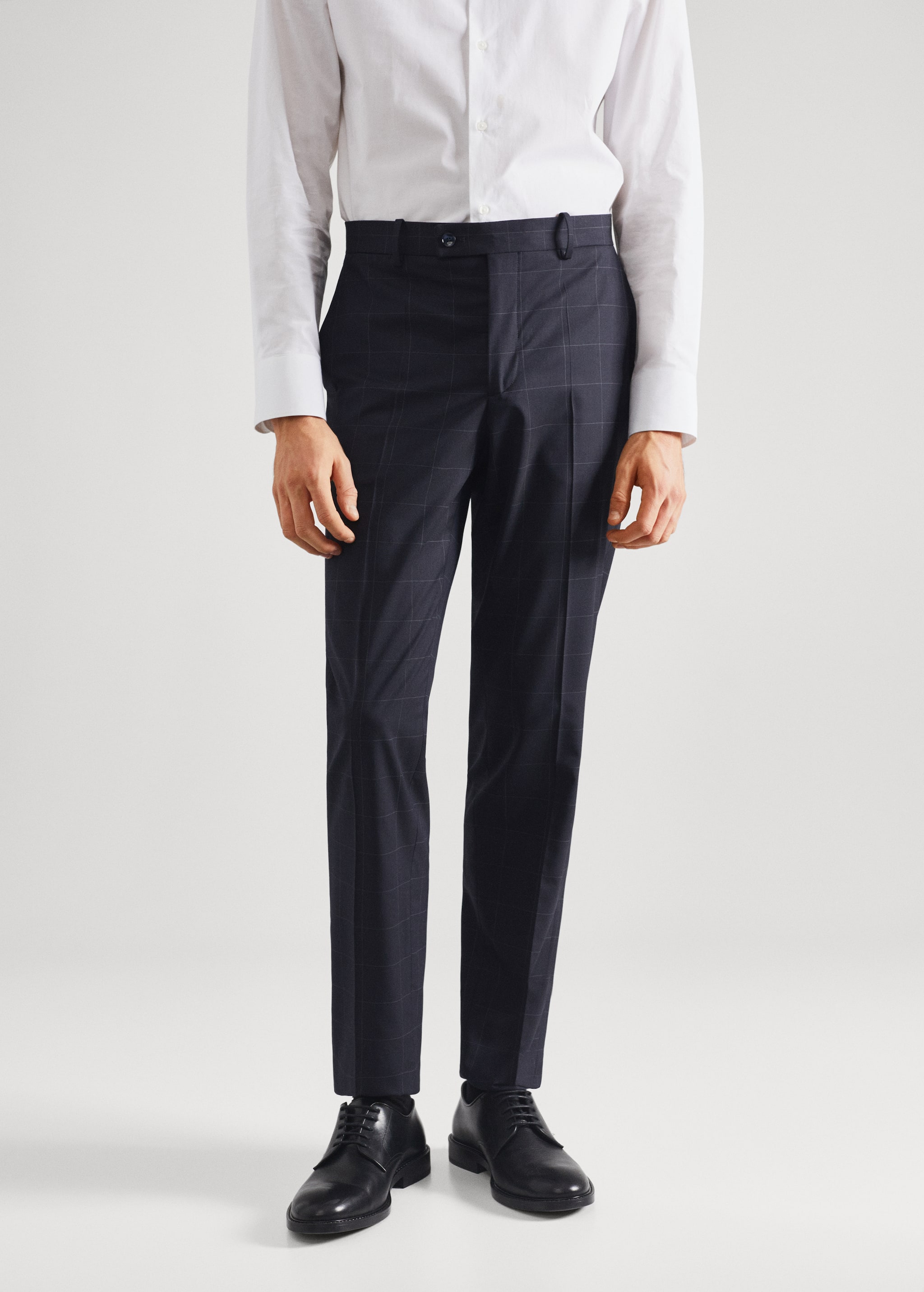 Slim fit check suit trousers - Medium plane
