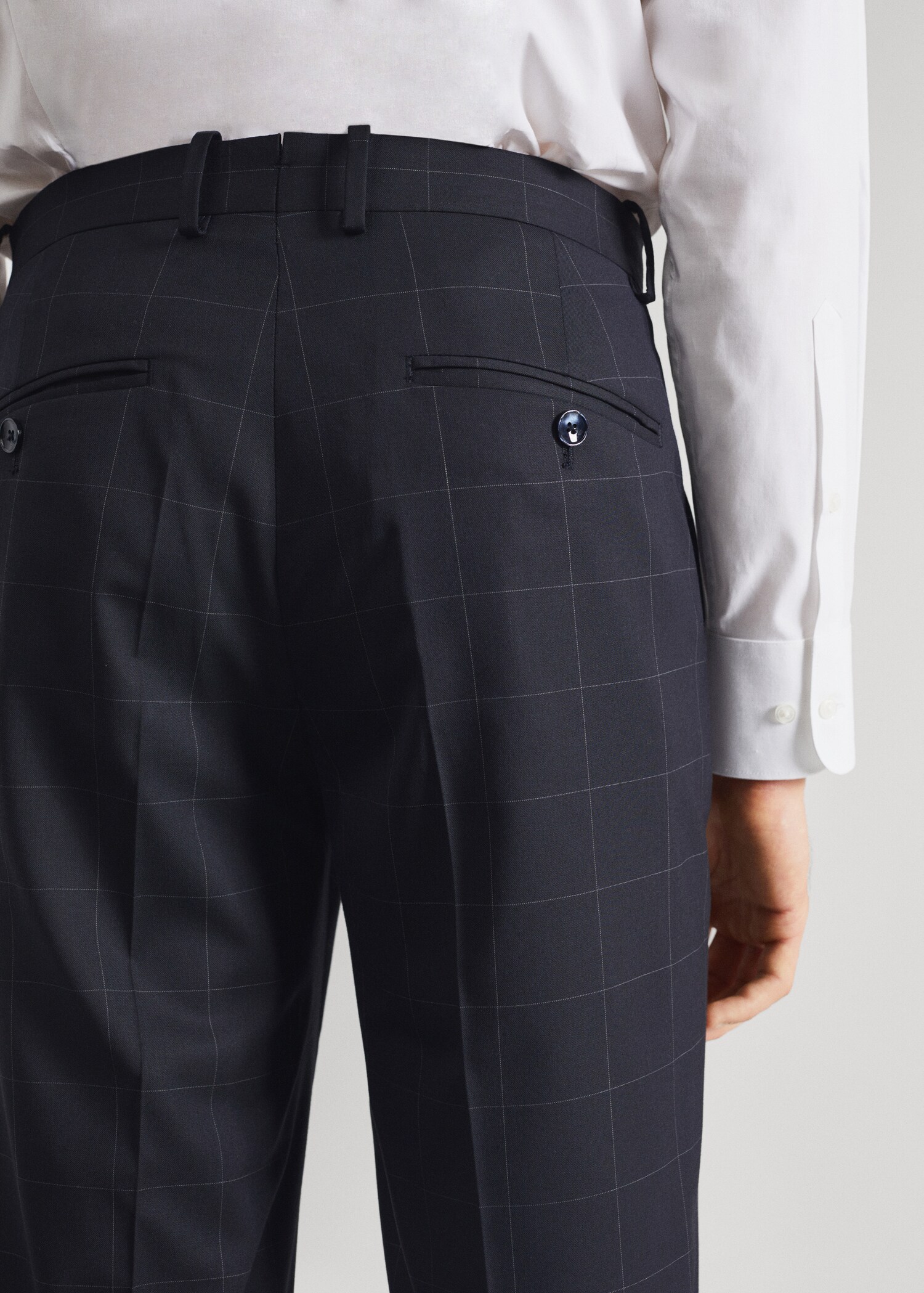 Pantalón traje slim fit cuadros - Detalle del artículo 4