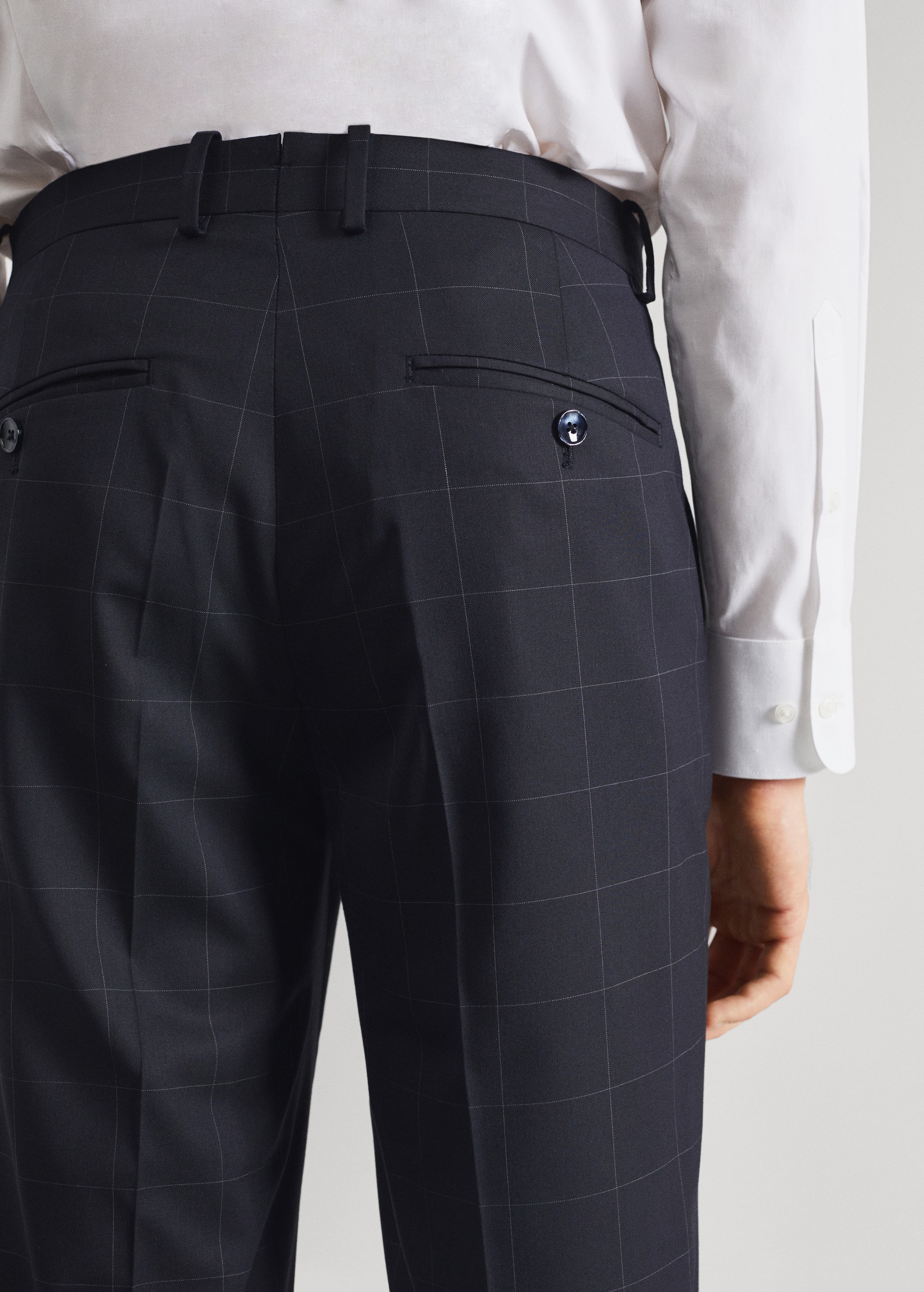 Slim fit check suit trousers - Details of the article 4
