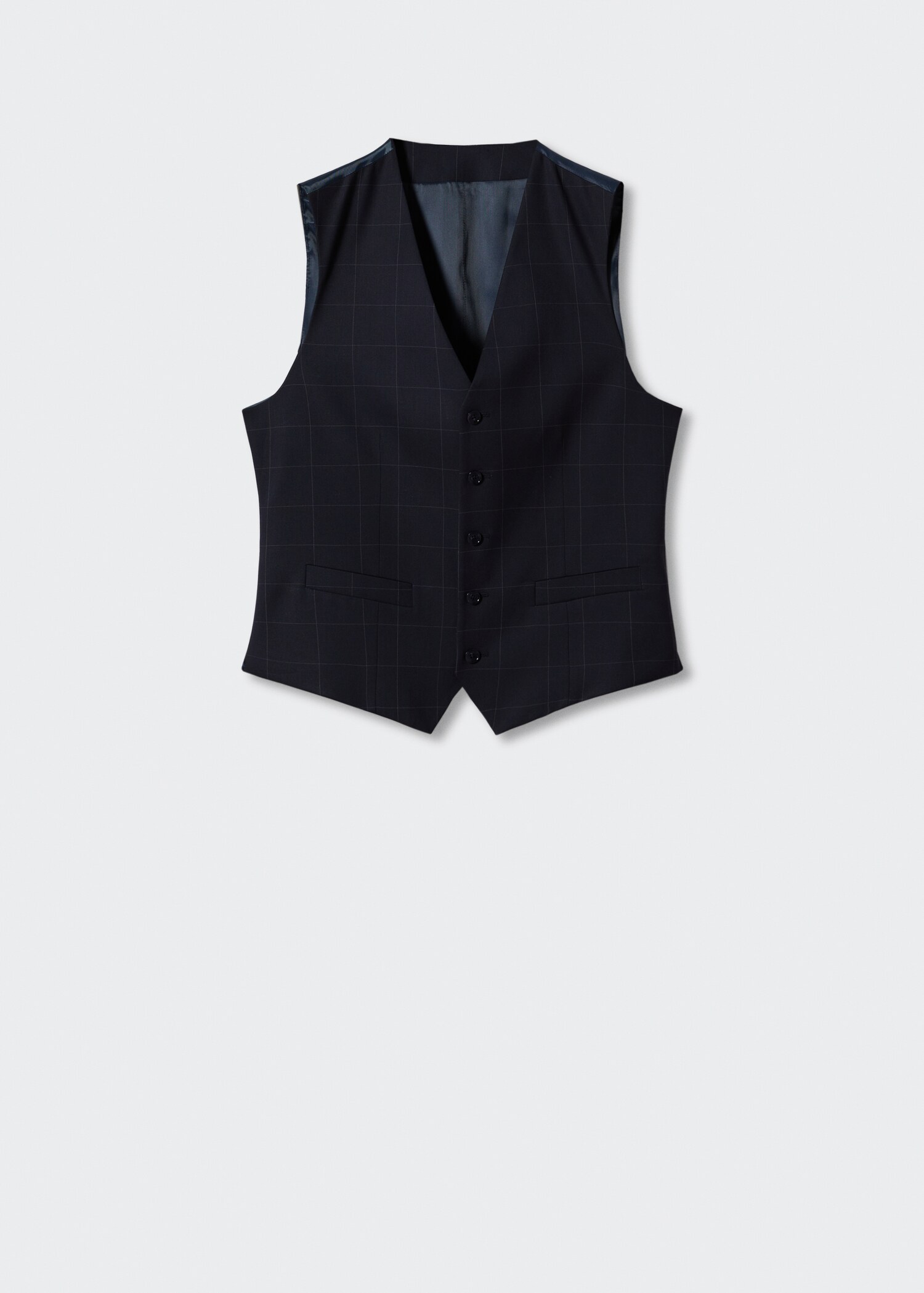 Slim-fit check suit vest - Article without model
