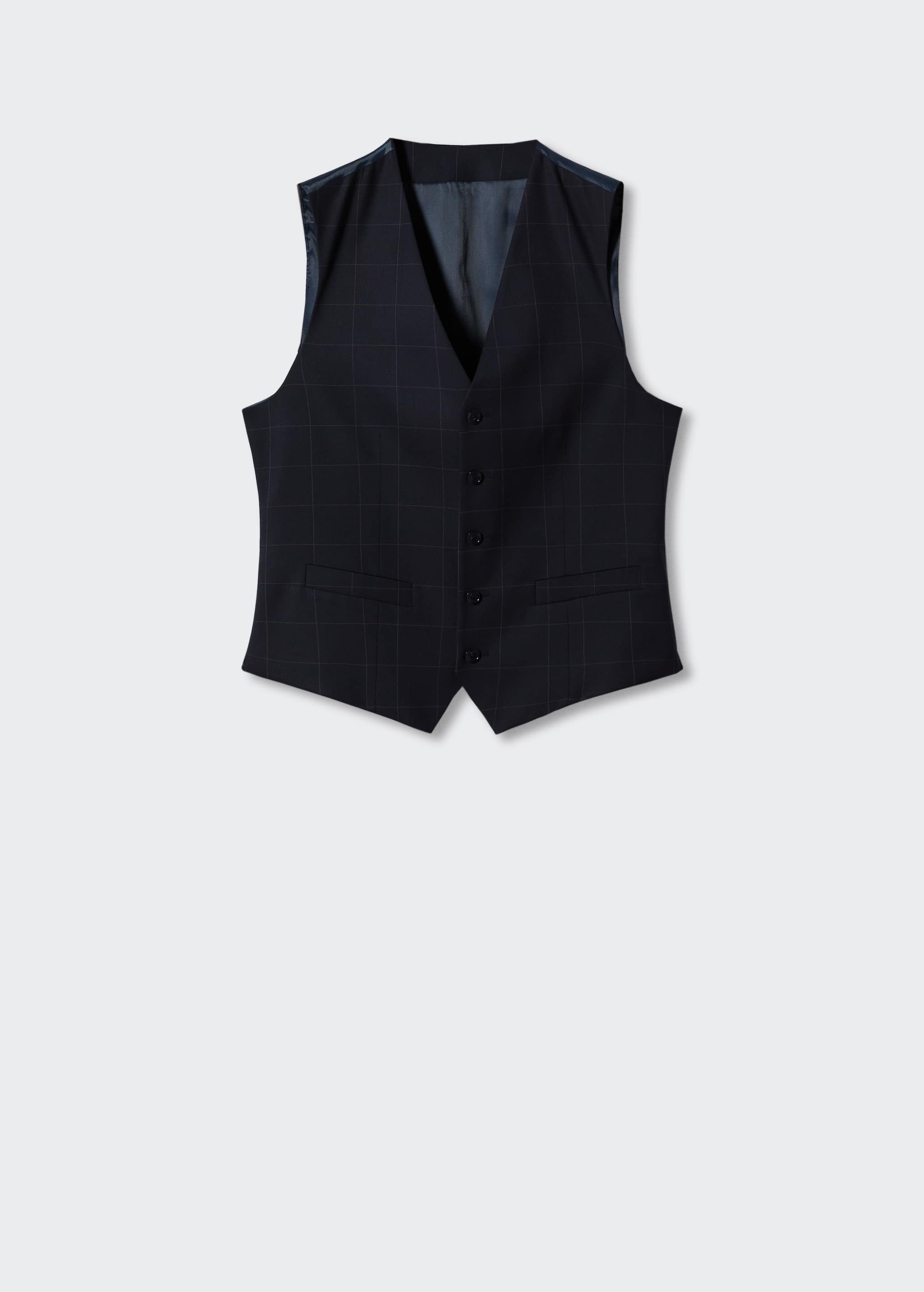 Slim-fit check suit waistcoat - Article without model