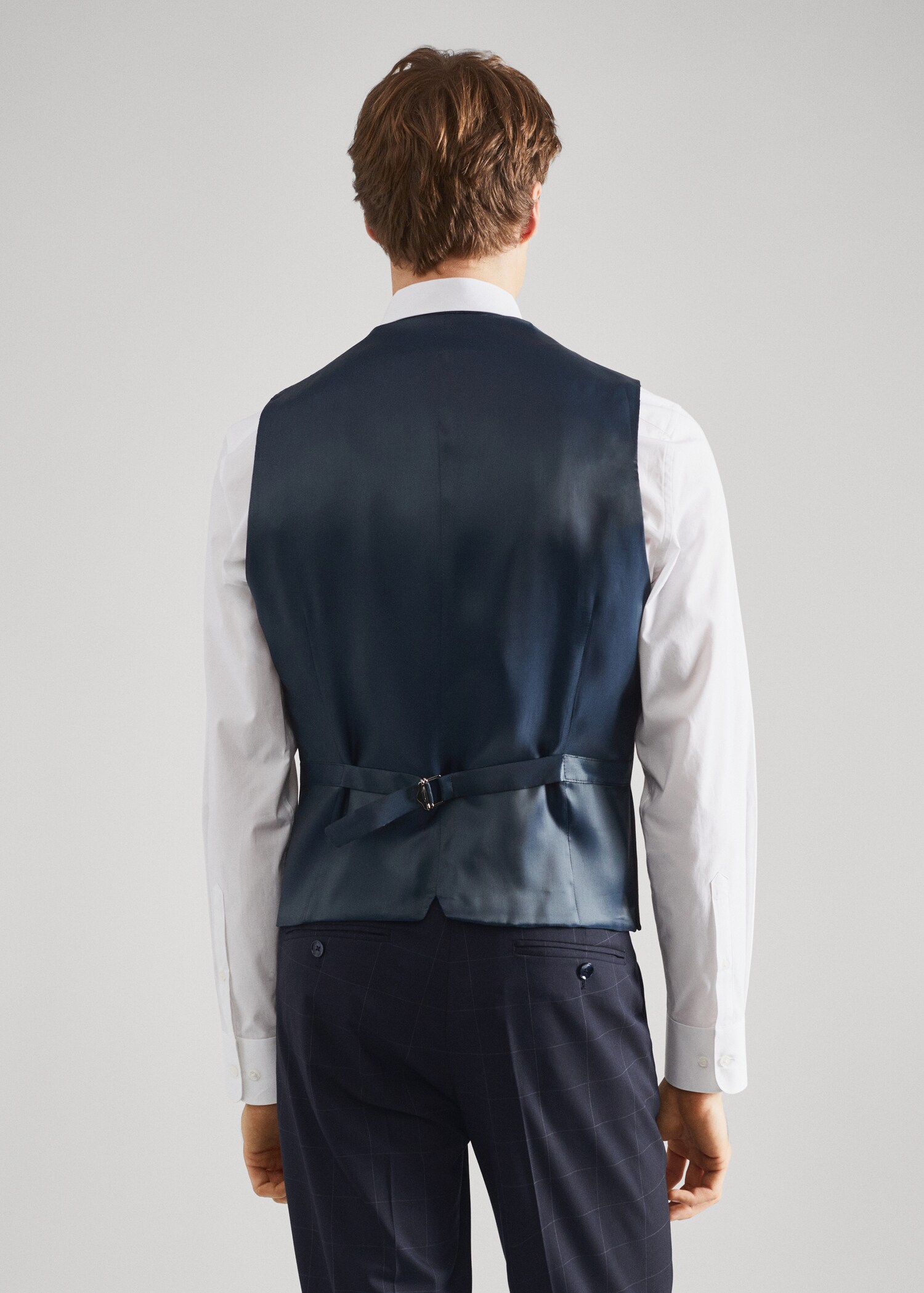 Slim-fit check suit vest - Reverse of the article