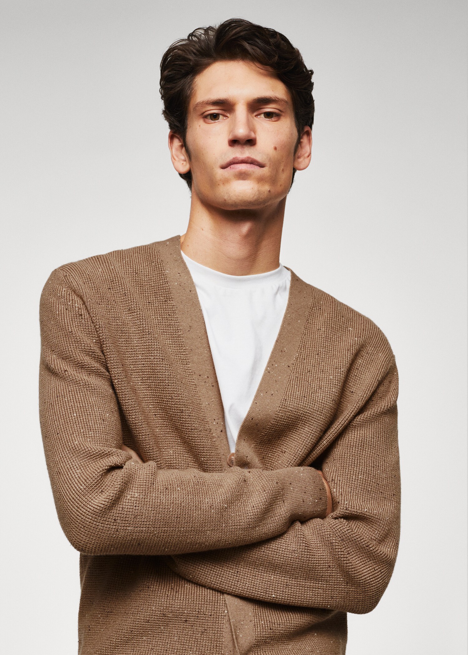 Structured marbled cardigan - Details of the article 1