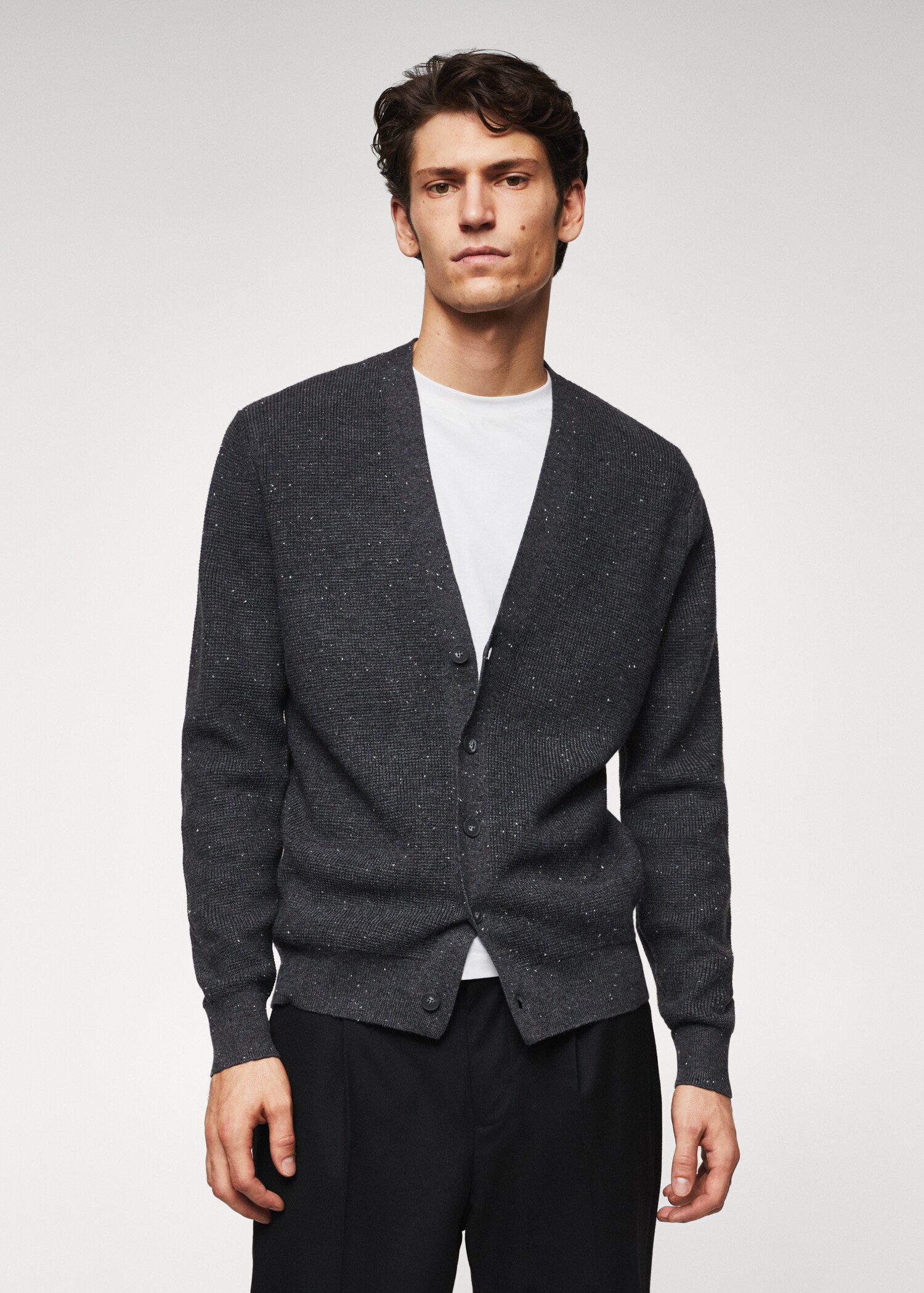 Structured marbled cardigan - Medium plane