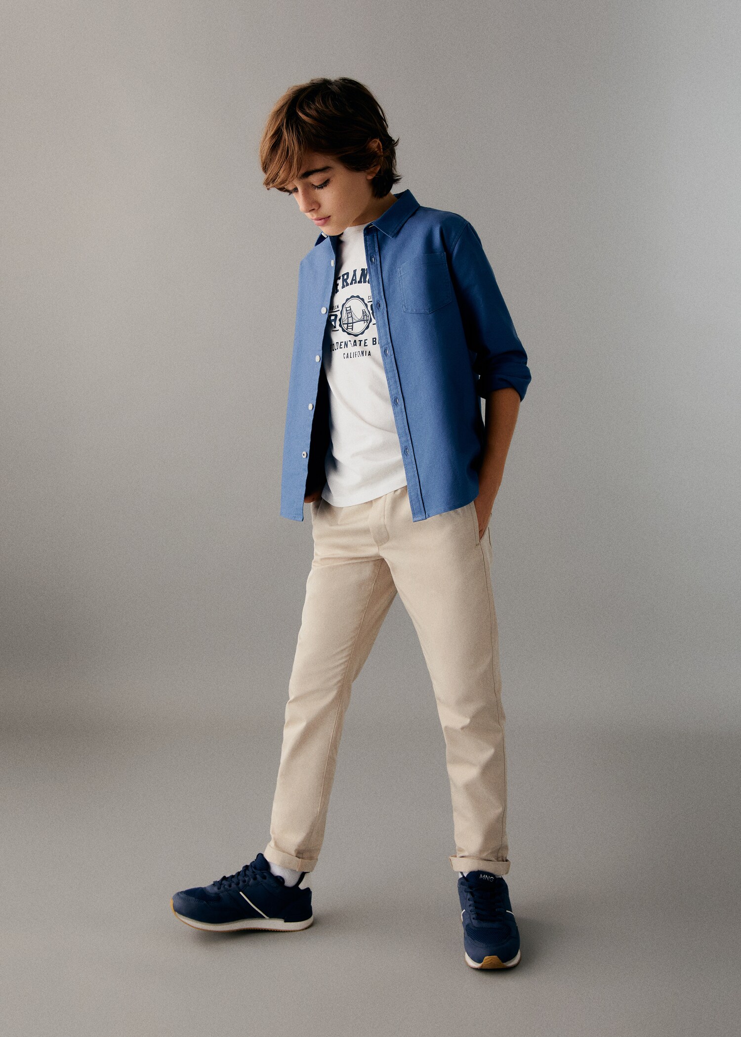 Straight-fit trousers with elastic waist - Details of the article 5