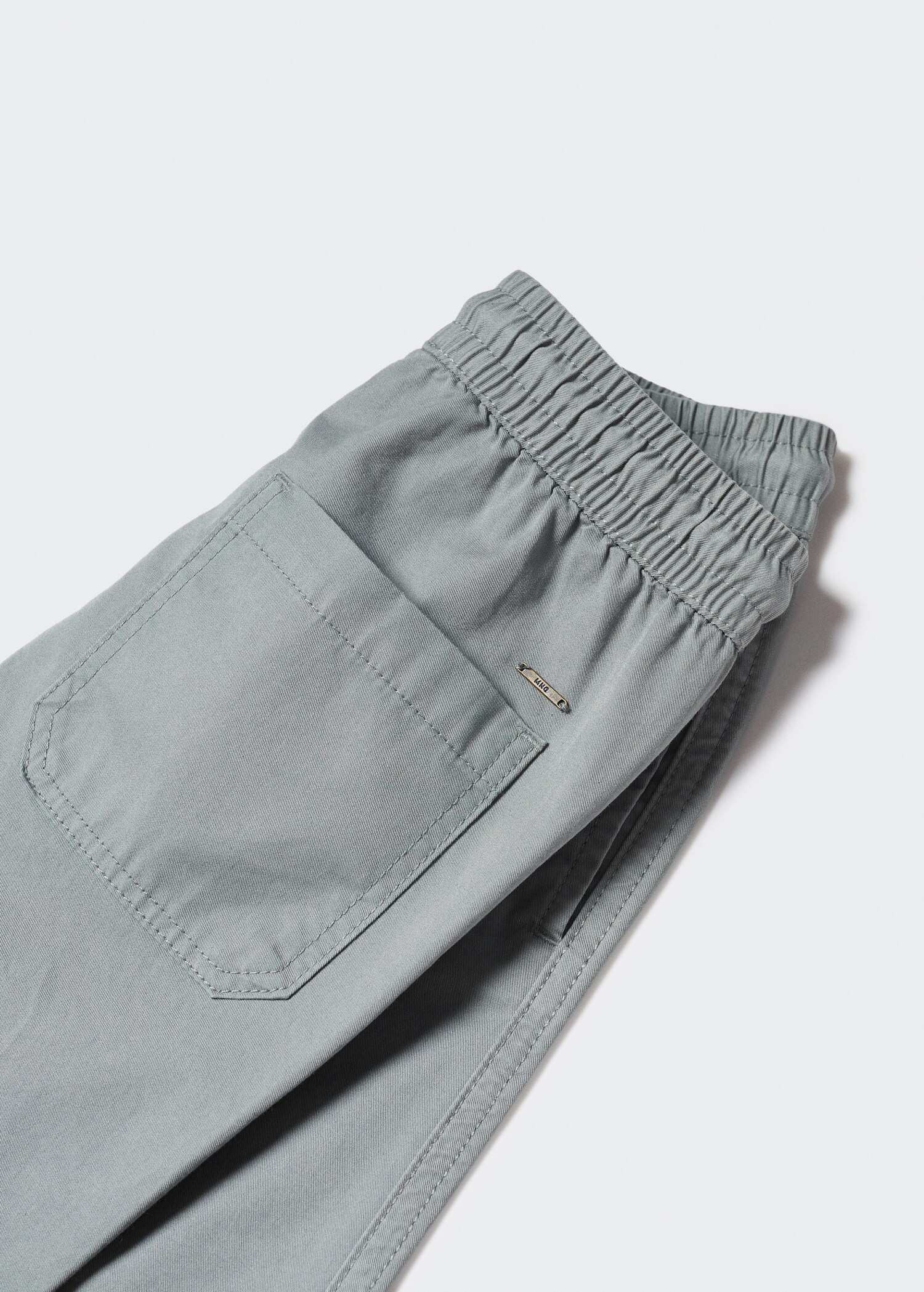 Straight-fit trousers with elastic waist - Details of the article 0