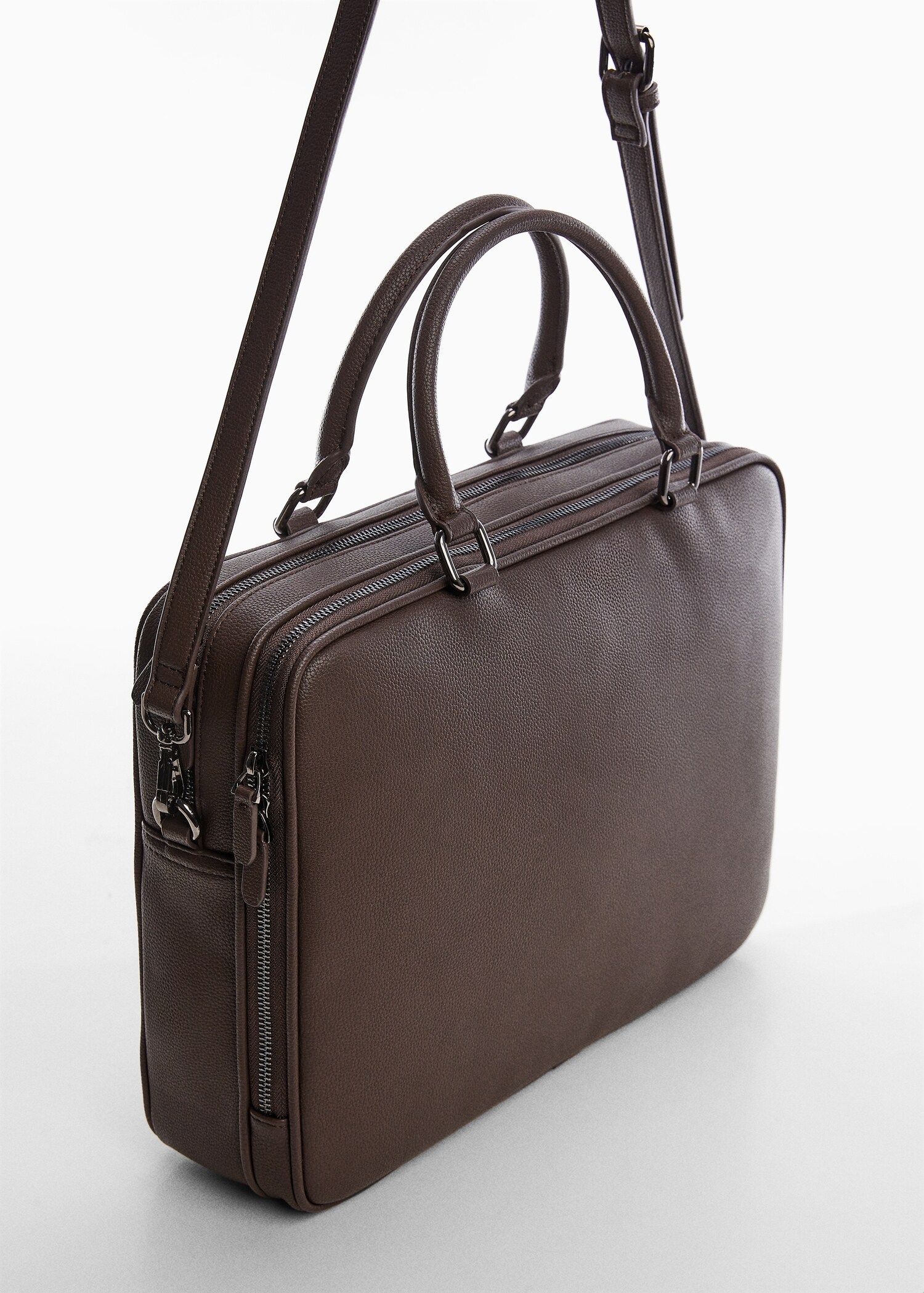 Leather-effect briefcase - Medium plane