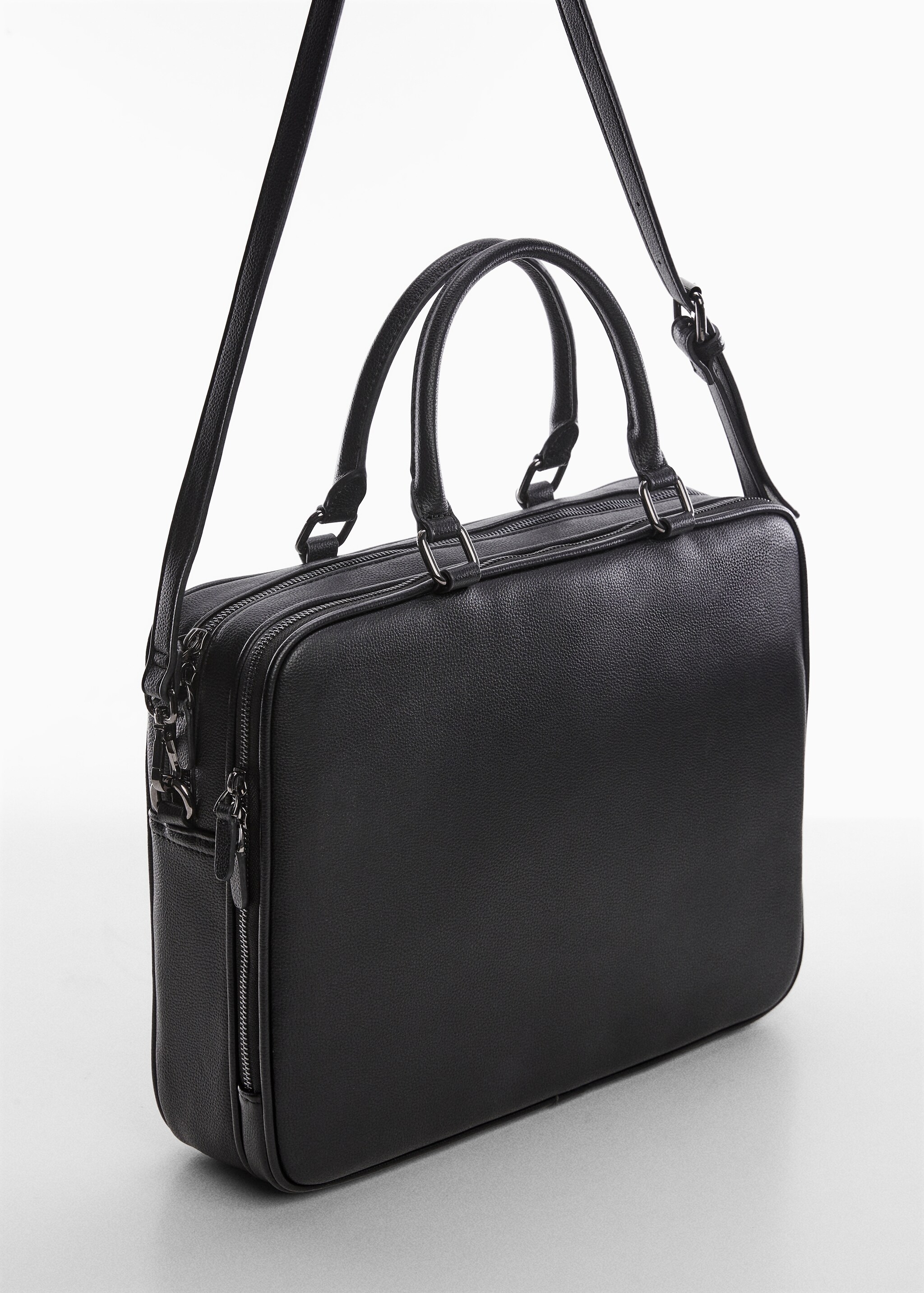 Leather-effect briefcase - Medium plane