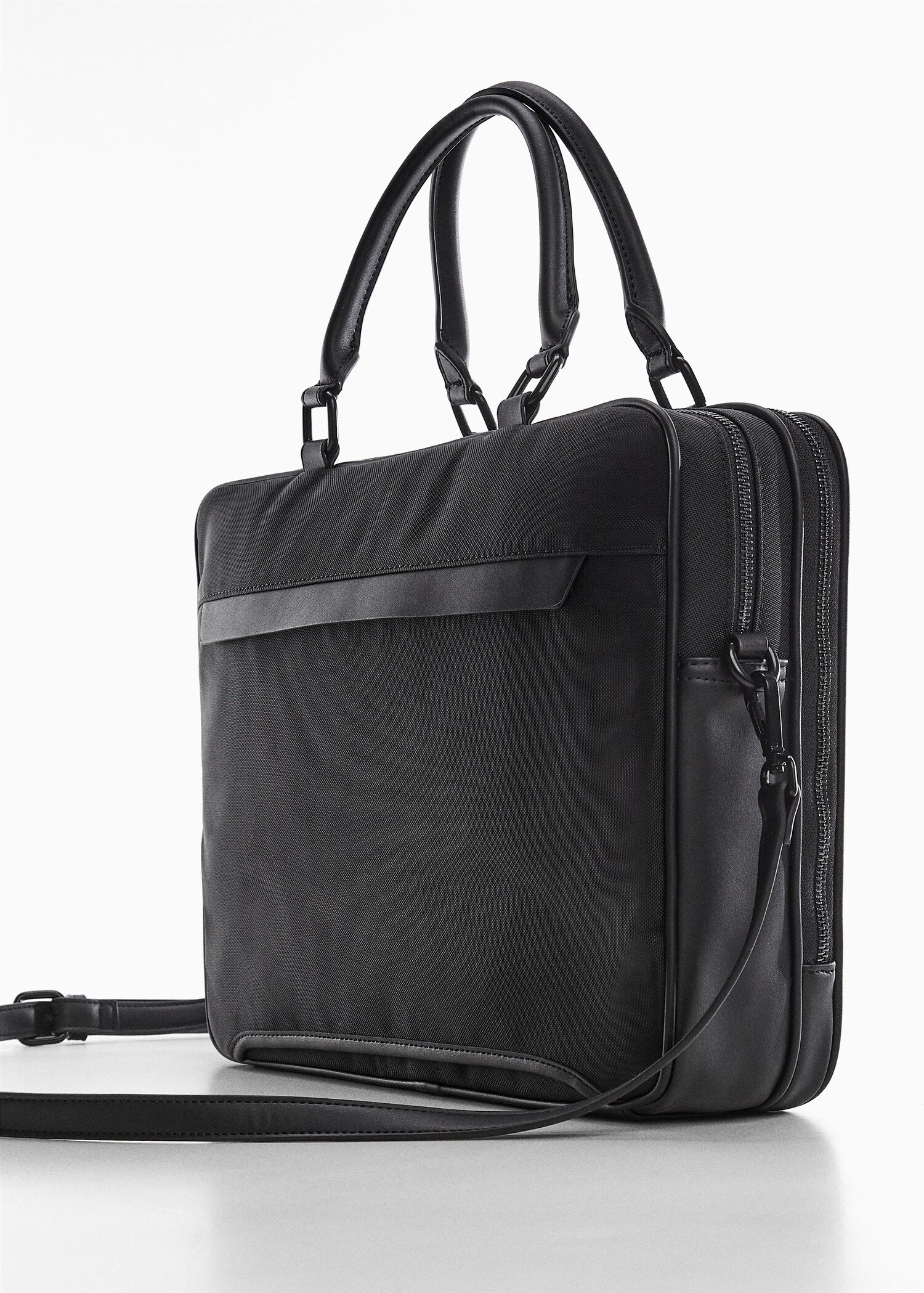 Leather-effect briefcase - Medium plane