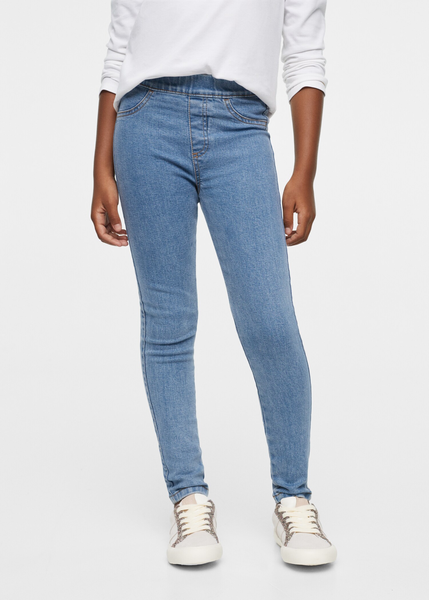 Elastic high-waist jeggings - Details of the article 1