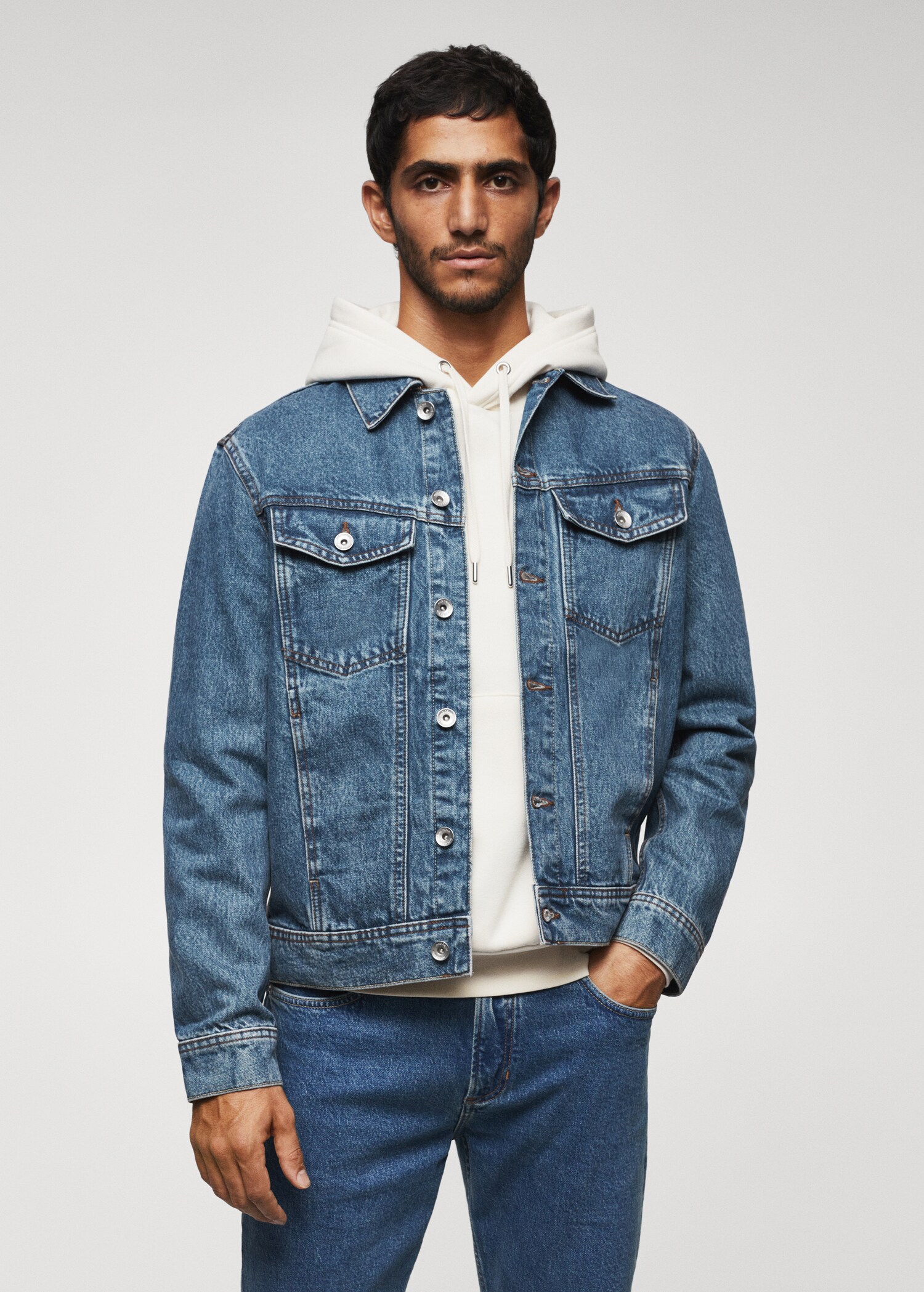 Vintage-wash denim jacket - Medium plane