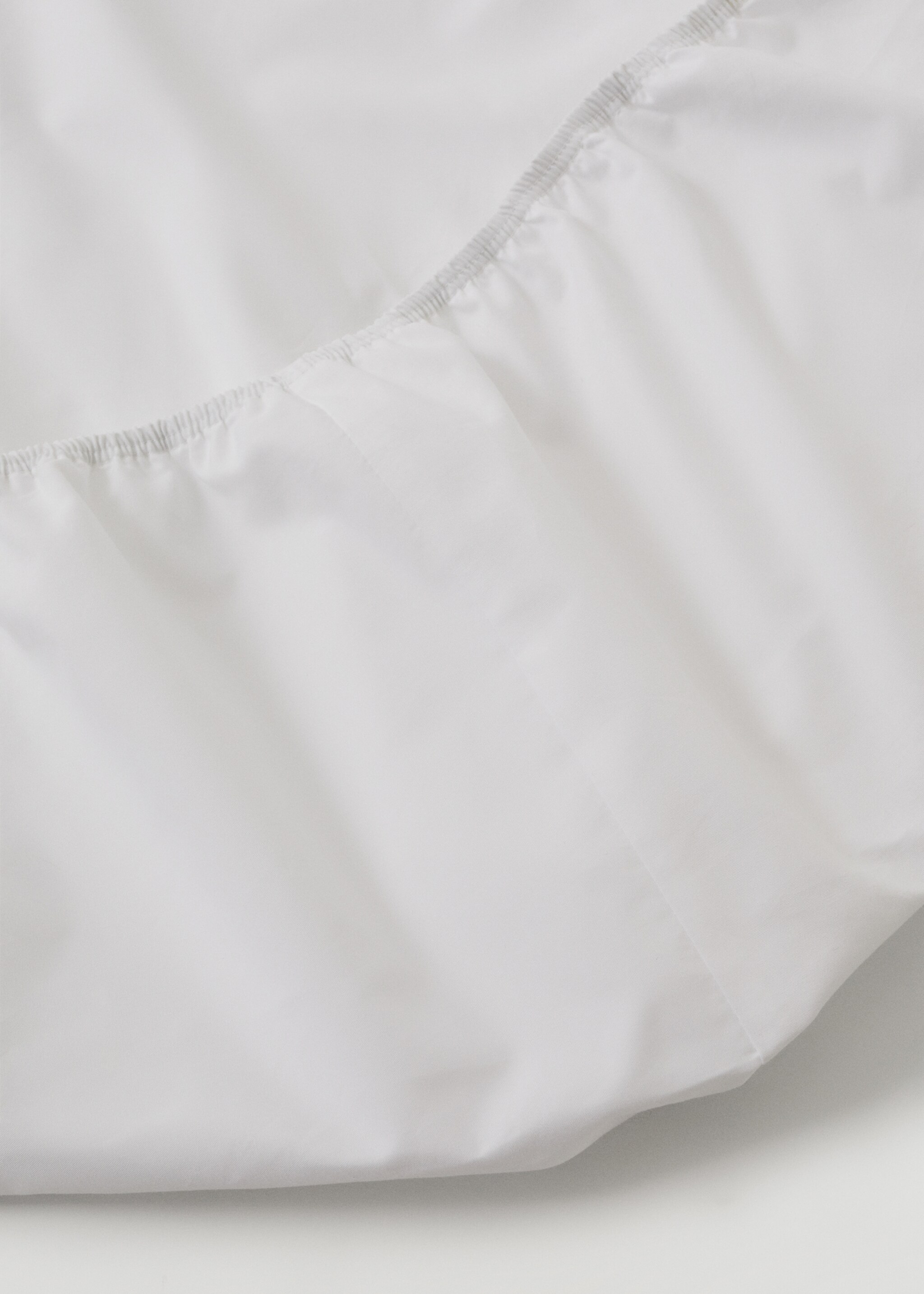 100% cotton fitted sheet Single bed - Medium plane, White. Ref: 47002534-00.