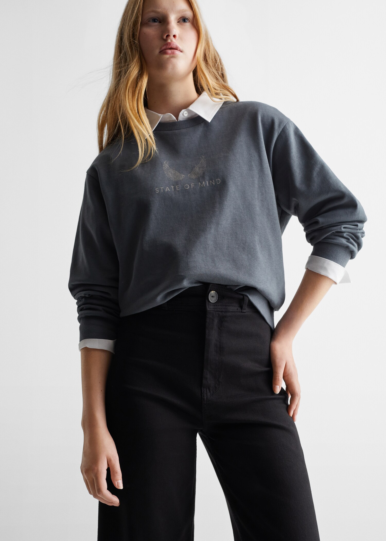 Culotte cropped jeans - Medium plane
