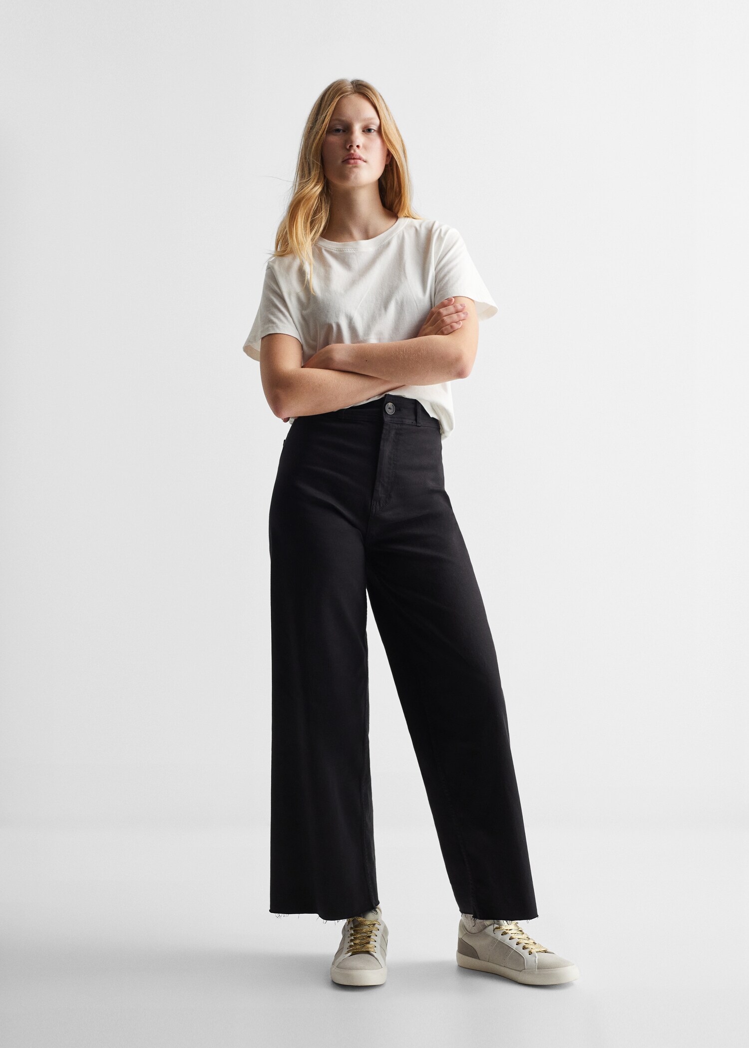Culotte cropped jeans - Details of the article 1