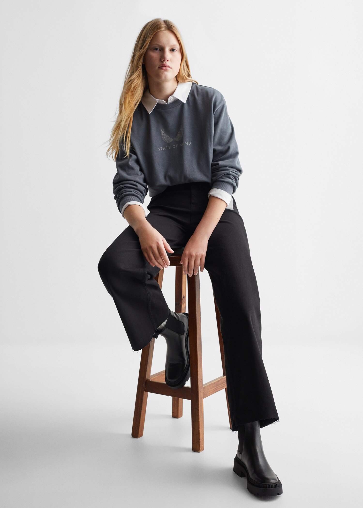 Culotte cropped jeans - Details of the article 2