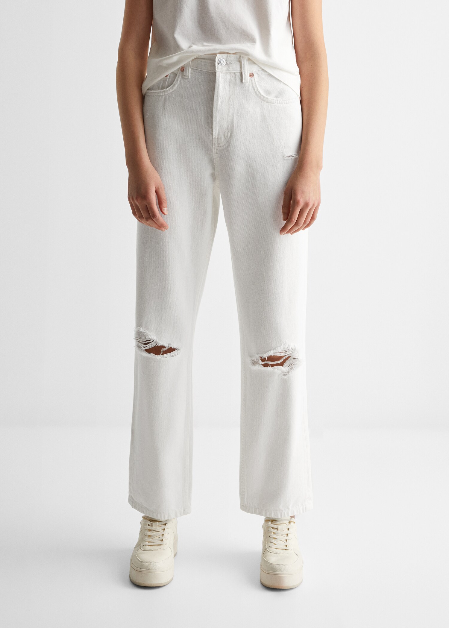 Mom fit decorative rips jeans - Details of the article 6