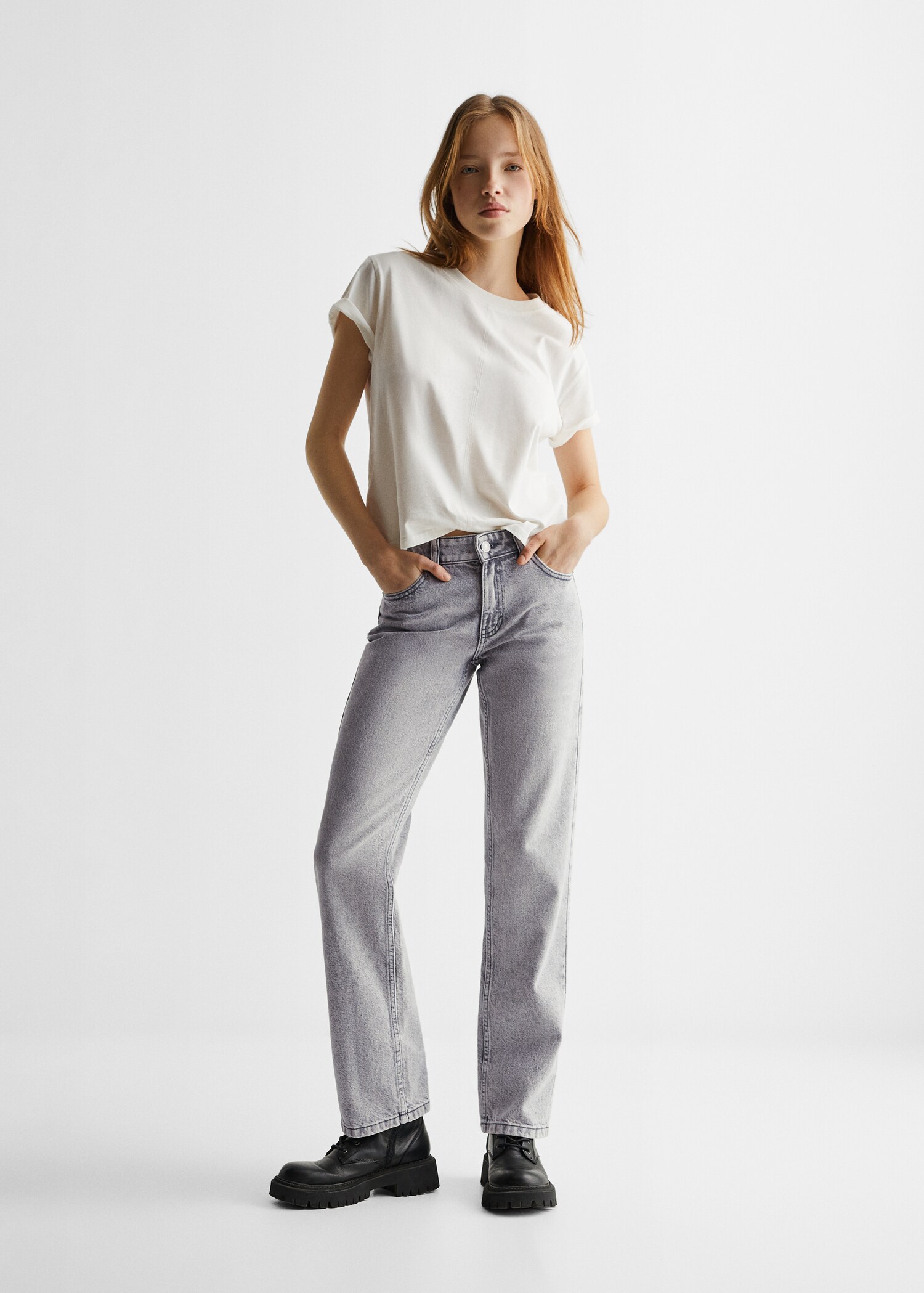 Jeans retos com cintura baixa - Pormenor do artigo 1