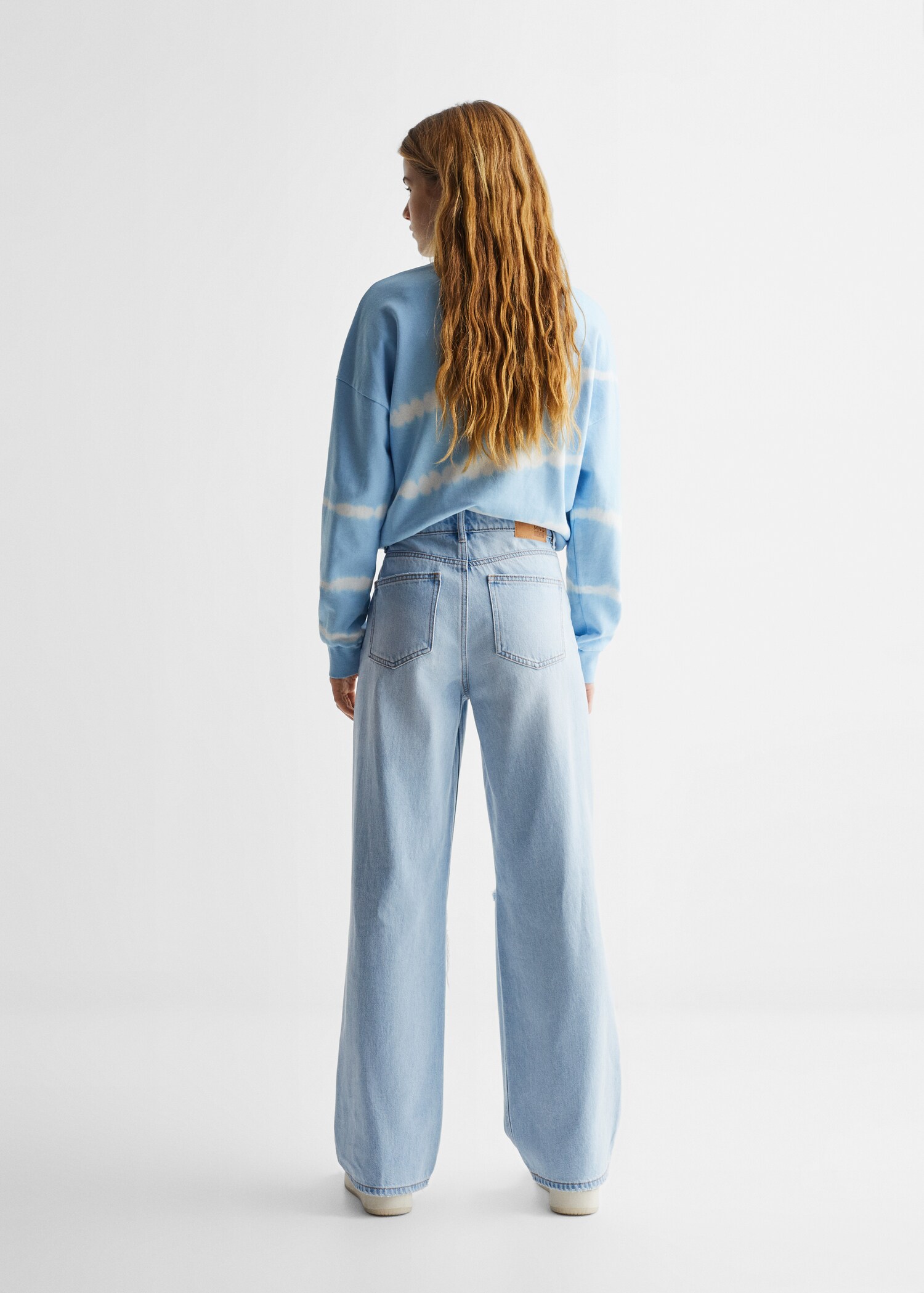 Decorative ripped wideleg jeans - Reverse of the article