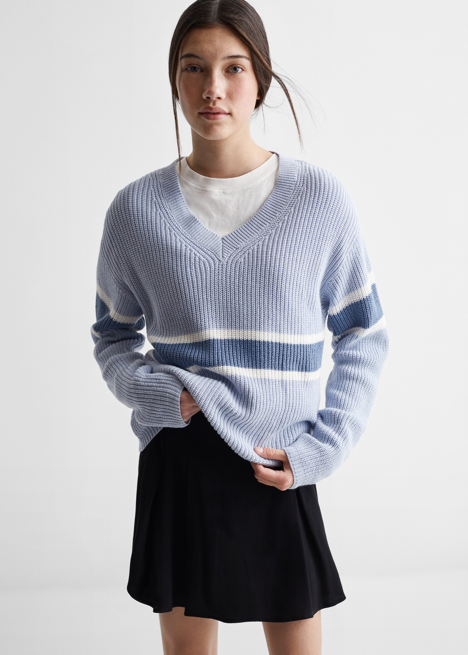 Knit cotton sweater - Medium plane