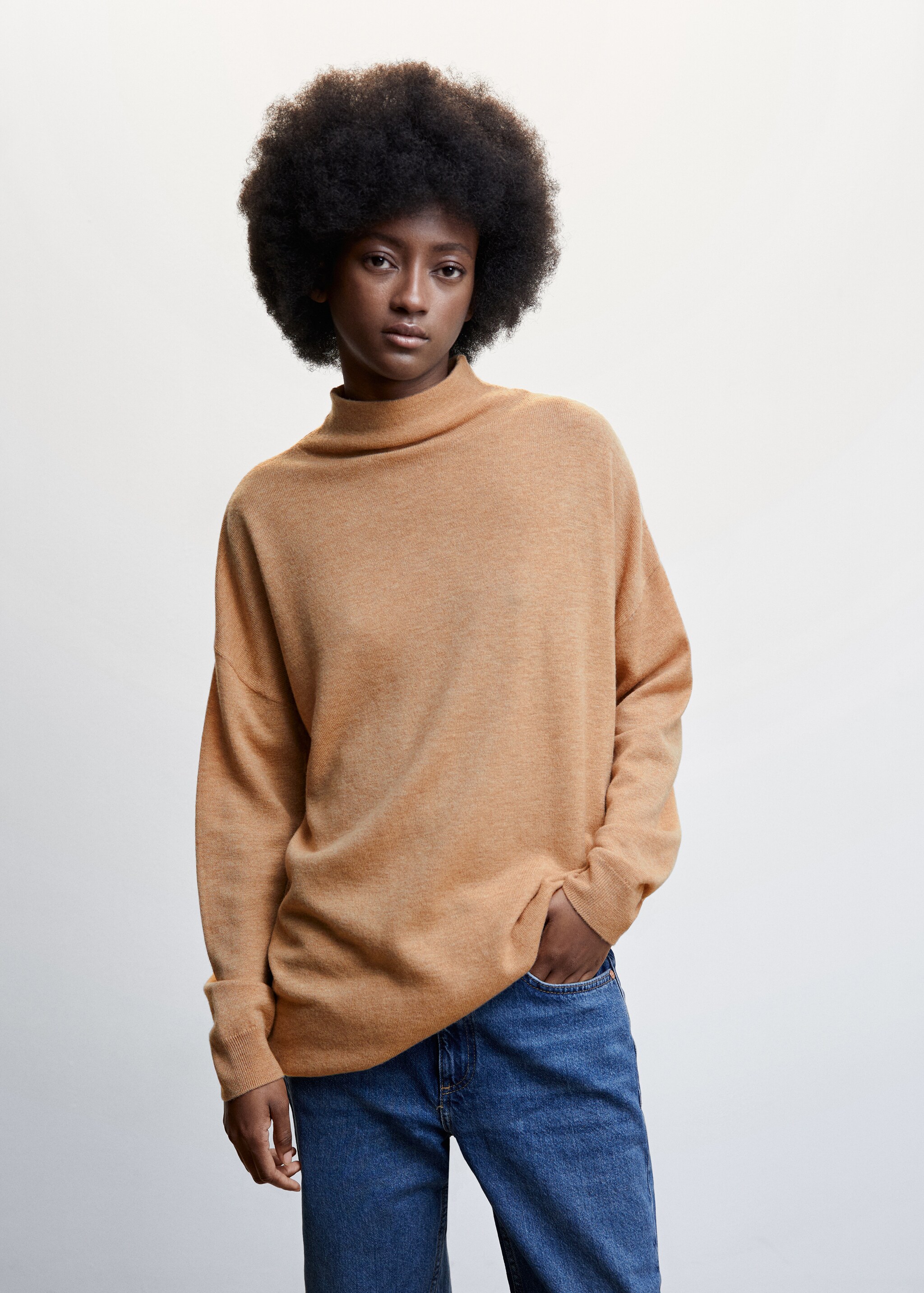 100% wool perkins collar sweater - Medium plane