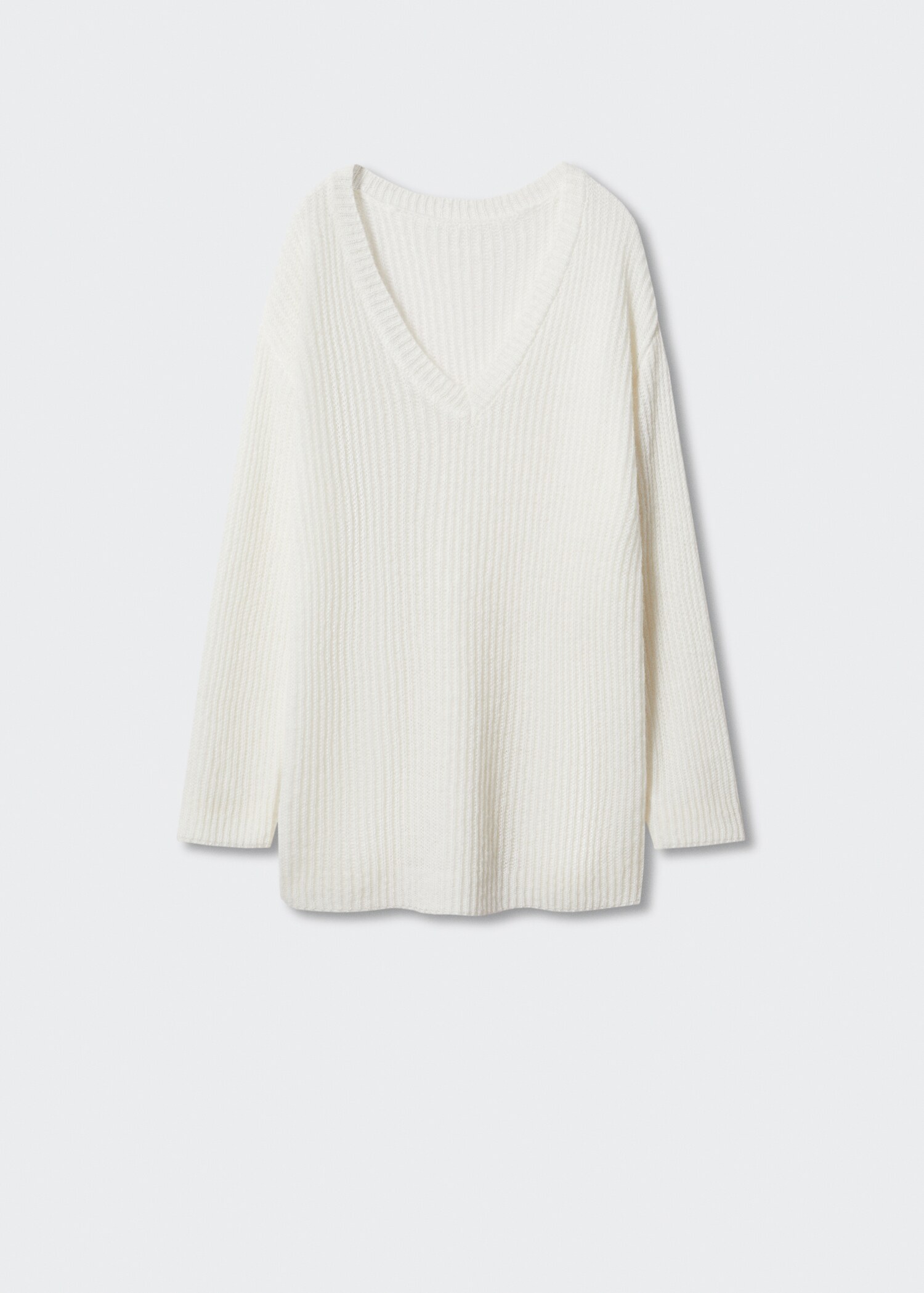 Pull-over côtelé col en V - Article sans modèle