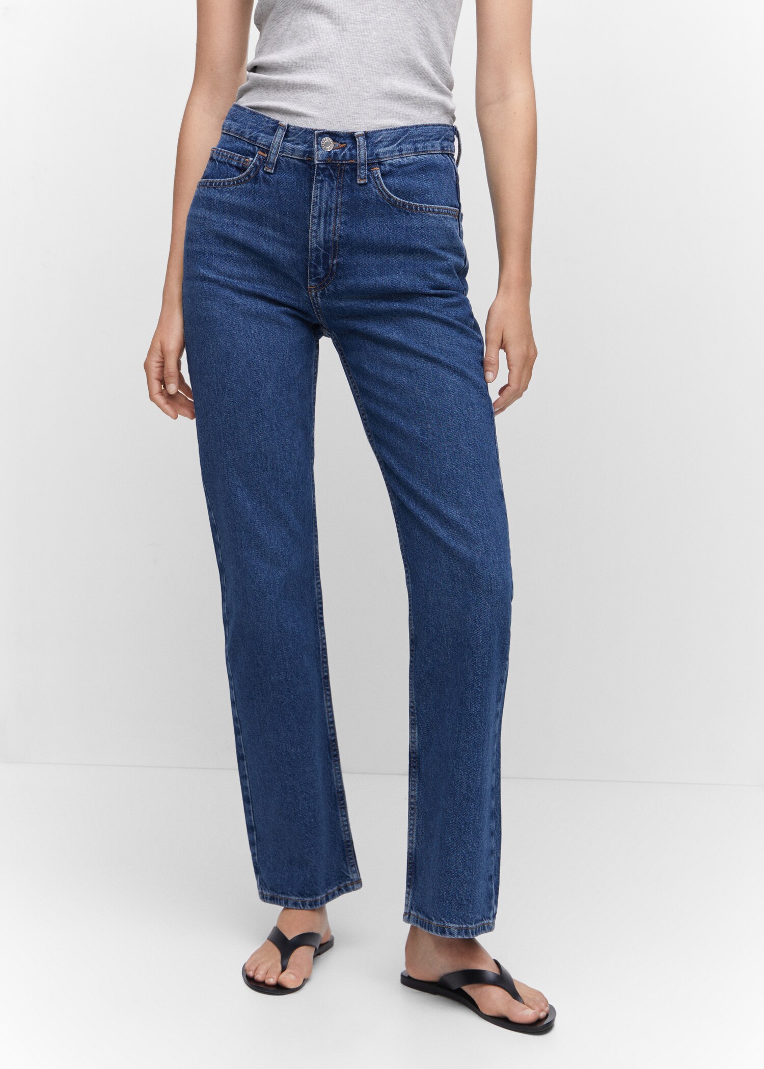 Jeans rectos tiro medio - Plano medio