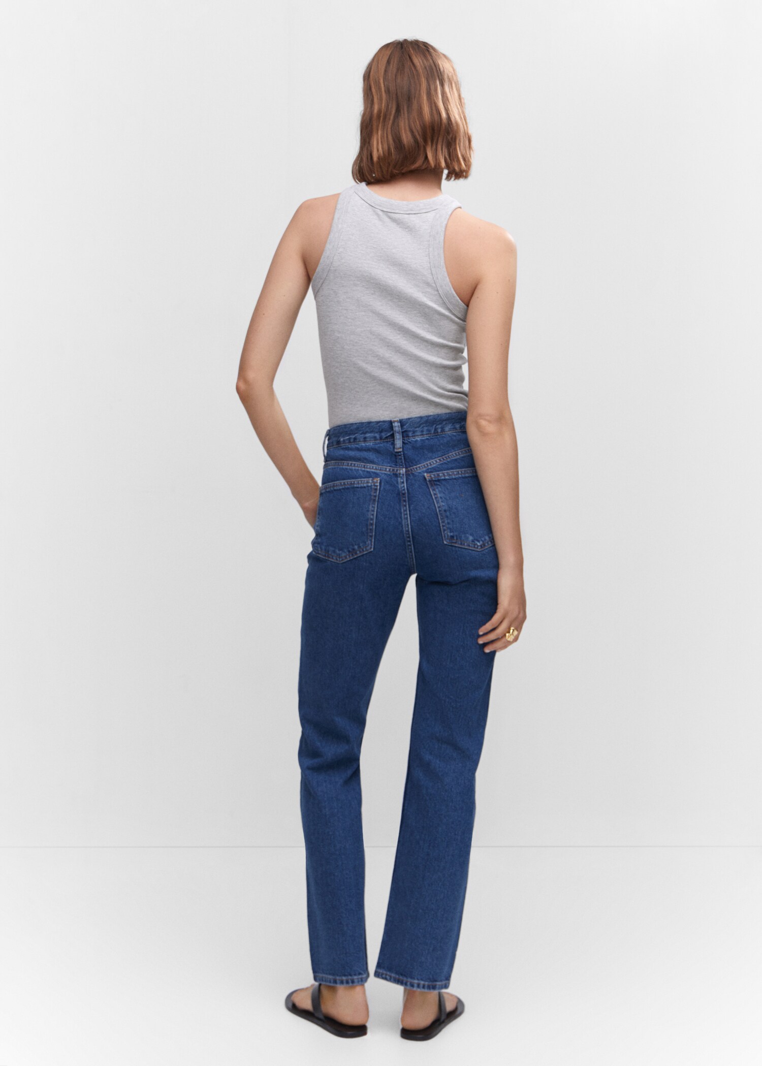 Jeans rectos tiro medio - Reverso del artículo