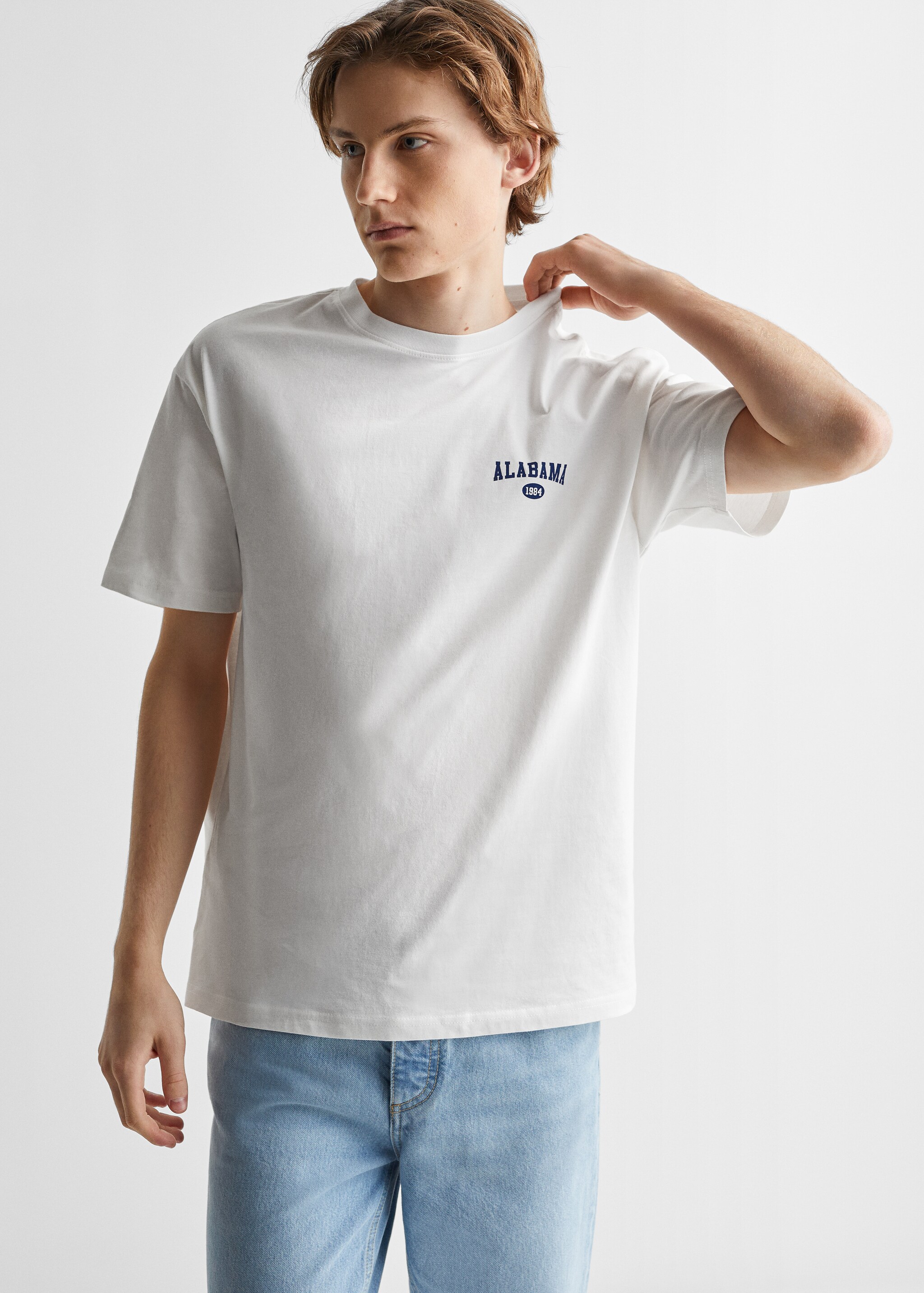 Printed cotton-blend T-shirt - Medium plane