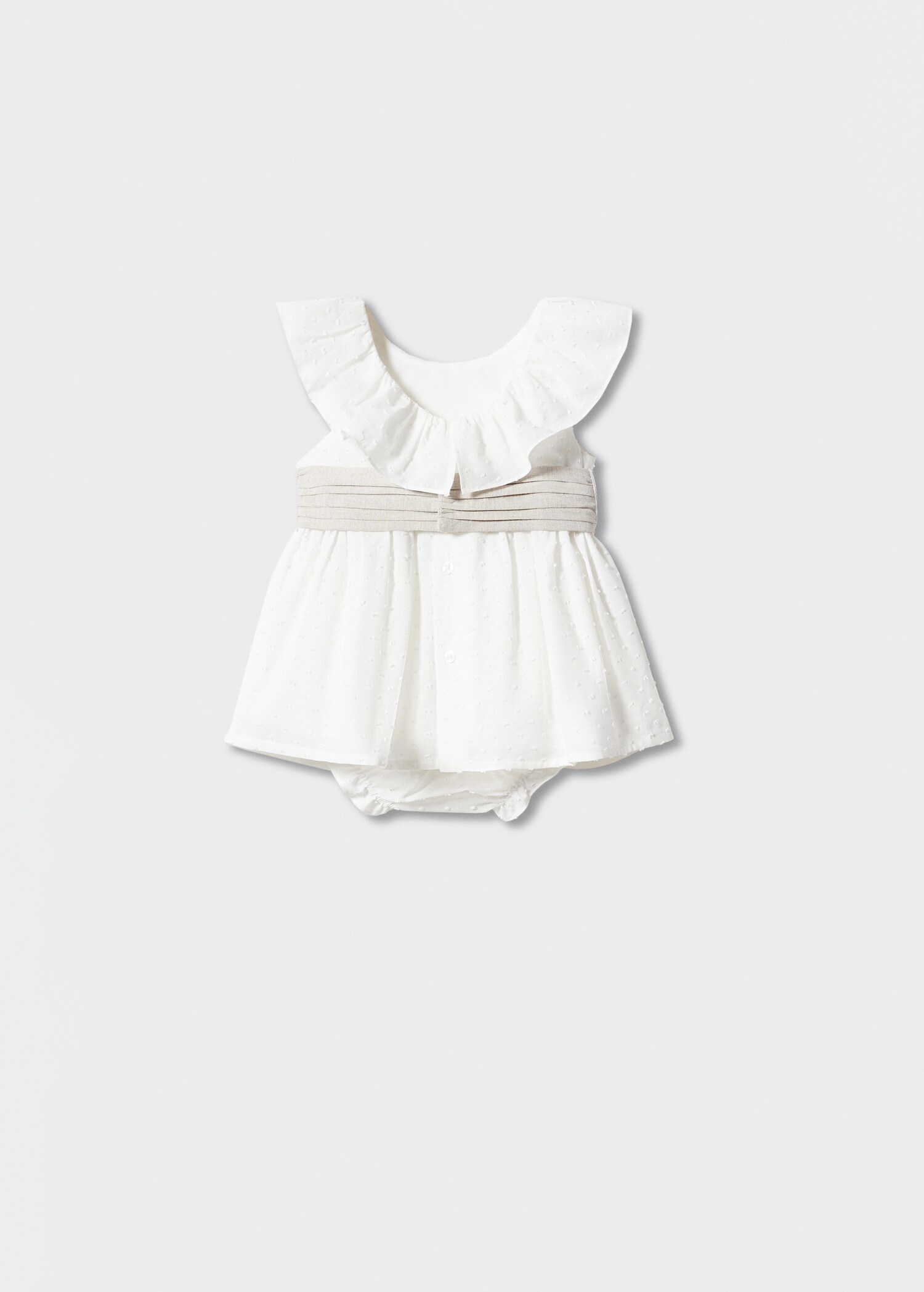 Set aus Plumetis-Kleid und -Höschen mit Rüschen - Rückseite des Artikels