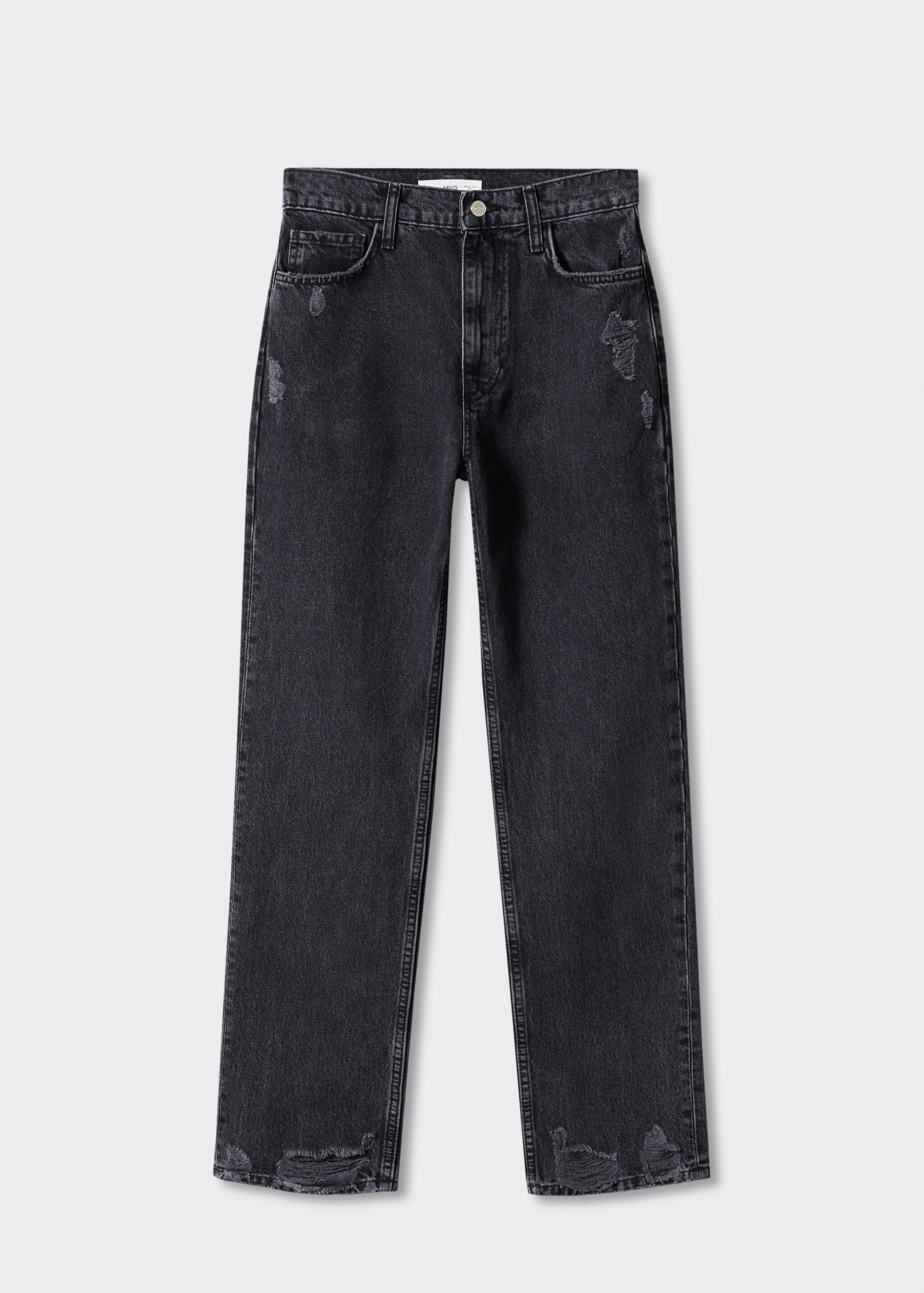 Gerade Jeans mit hohem Bund und Zierrissen - Artikel ohne Model