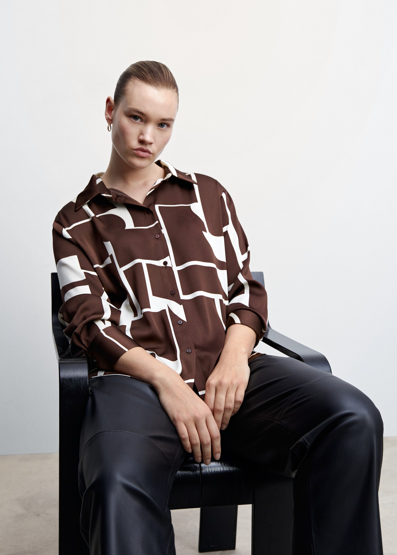 Camisa setinada estampada - Detall de l'article 4