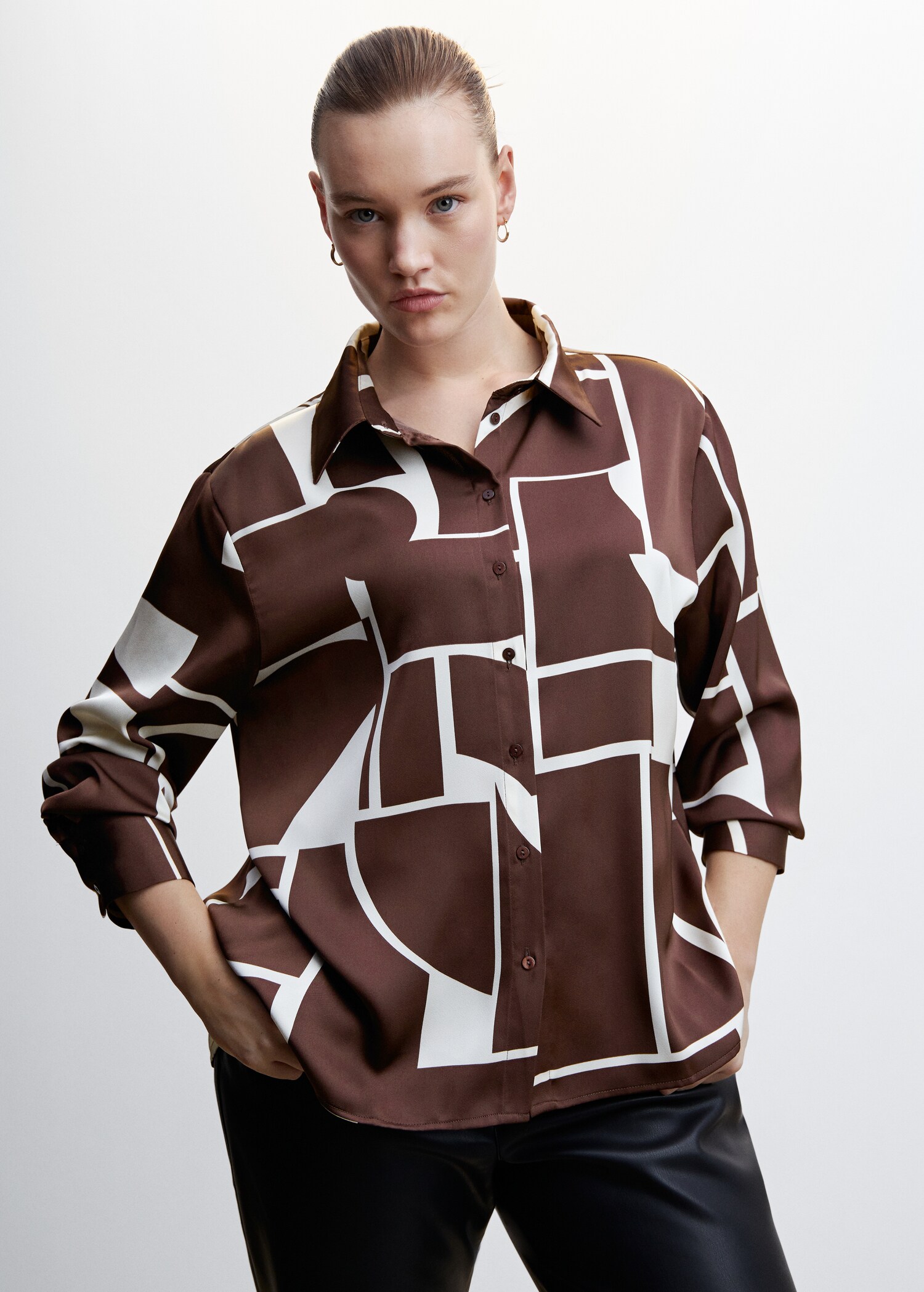 Satin print shirt - Details of the article 5