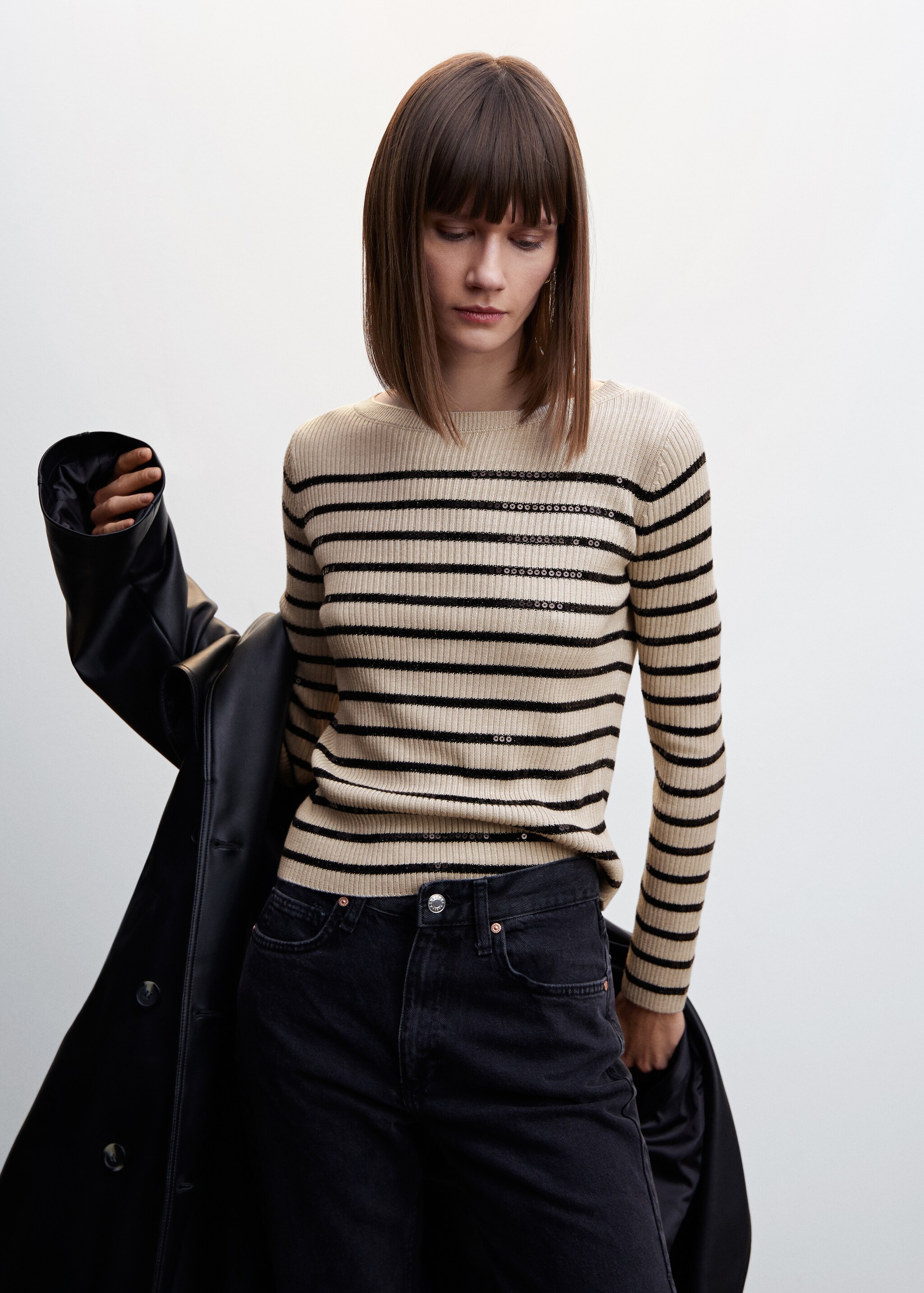 Sequins striped sweater - Medium plane
