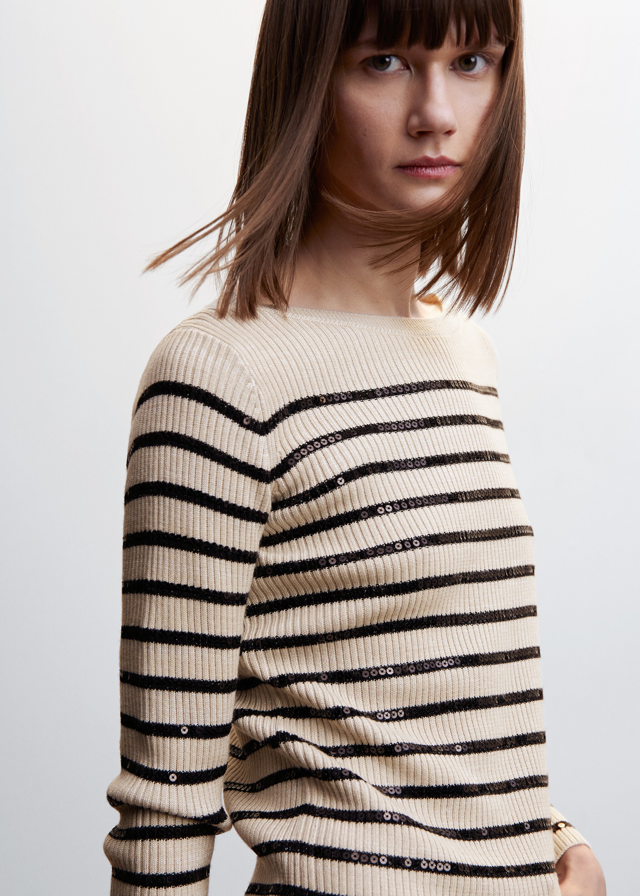 Sequins striped sweater - Details of the article 1