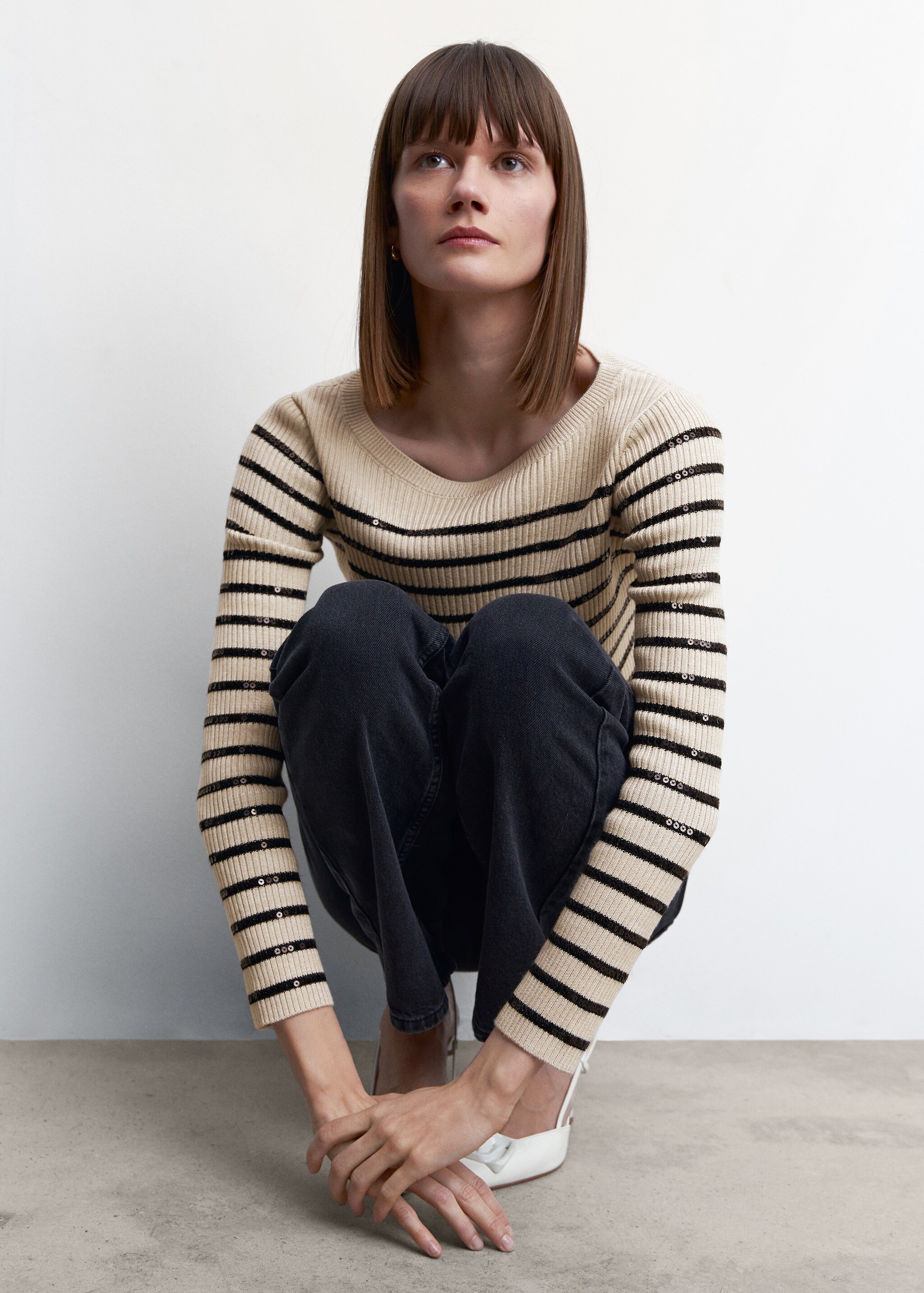 Sequins striped sweater - Details of the article 2