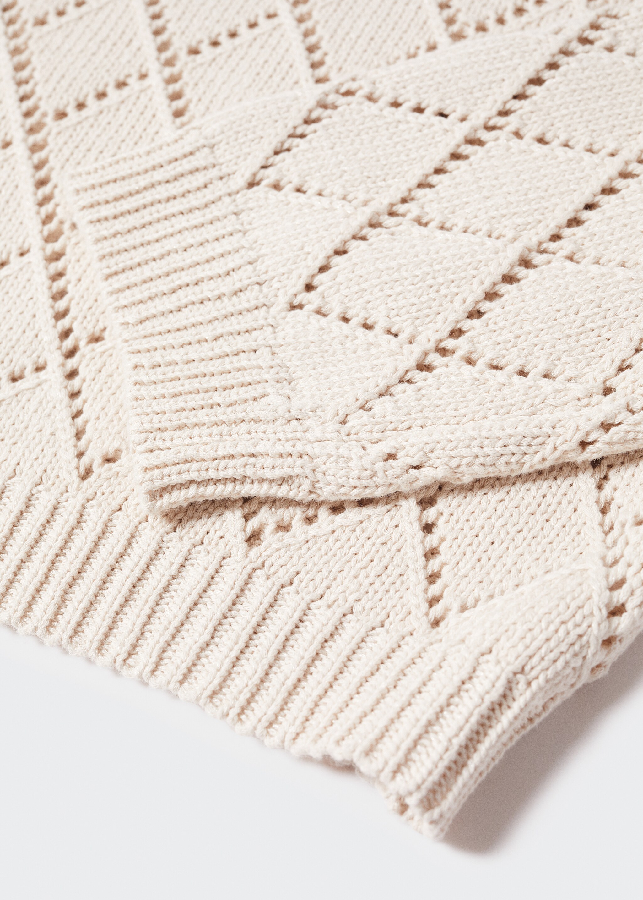 Cotton cropped openwork sweater - Details of the article 8