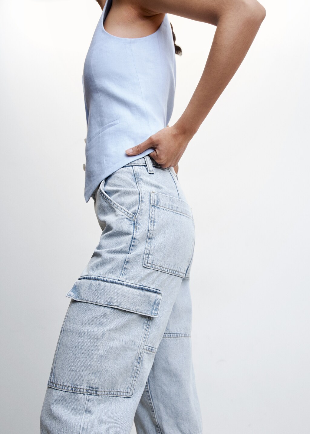 Jacquard Cargo Pants (22FW) cream