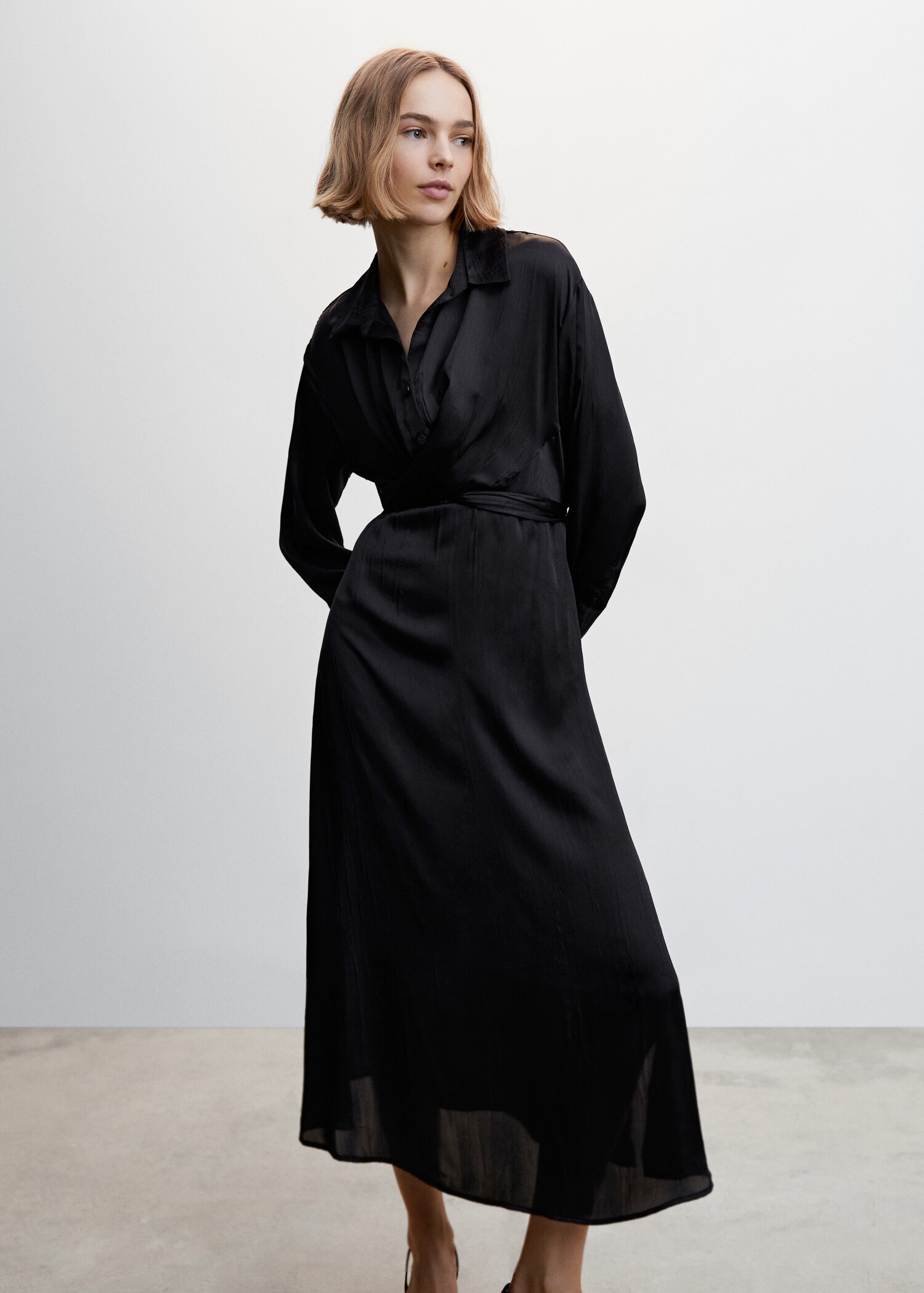 Hemdkleid in Wickel-Optik - Mittlere Ansicht