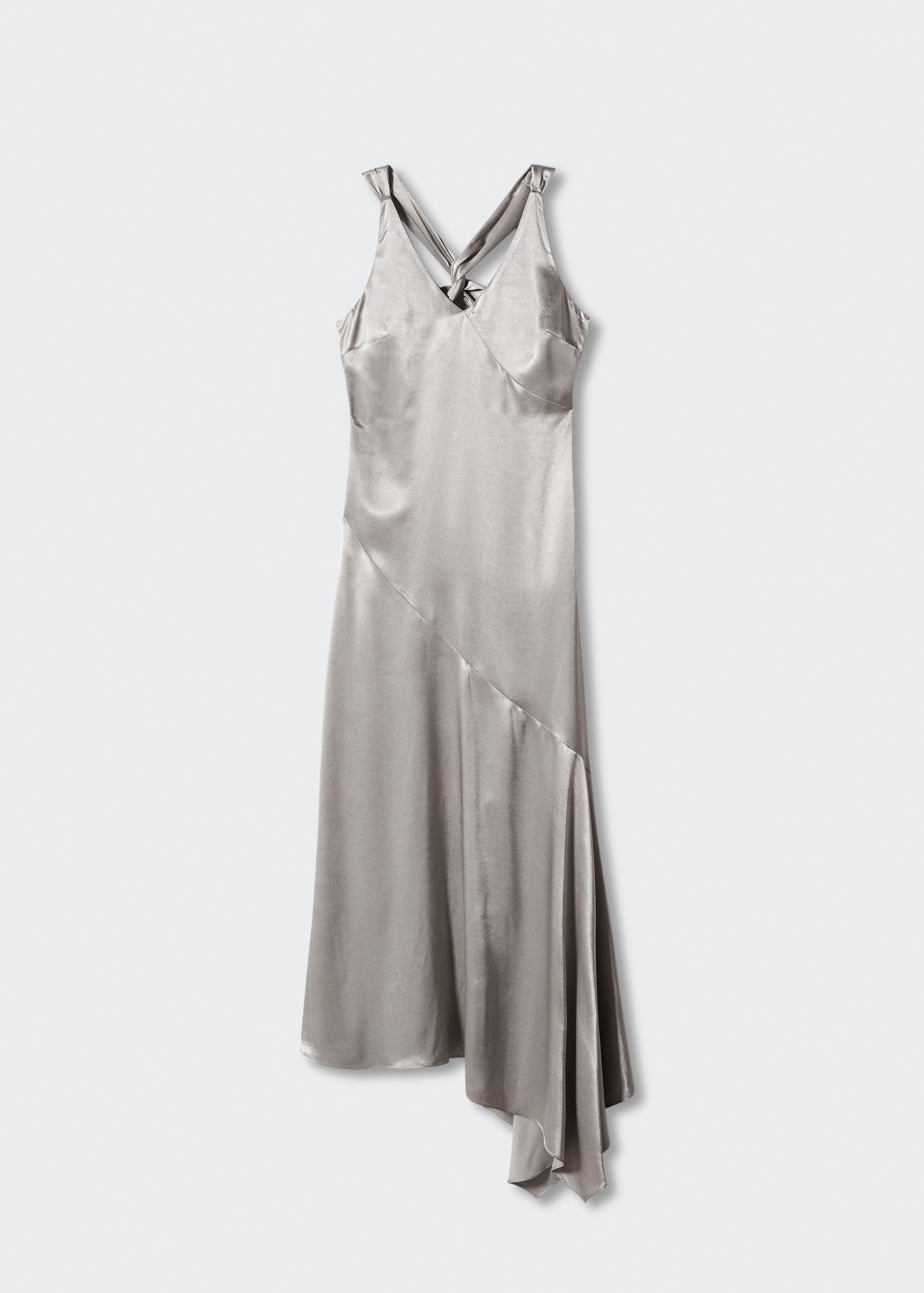 Satiniertes Kleid mit asymmetrischem Kleid - Artikel ohne Model