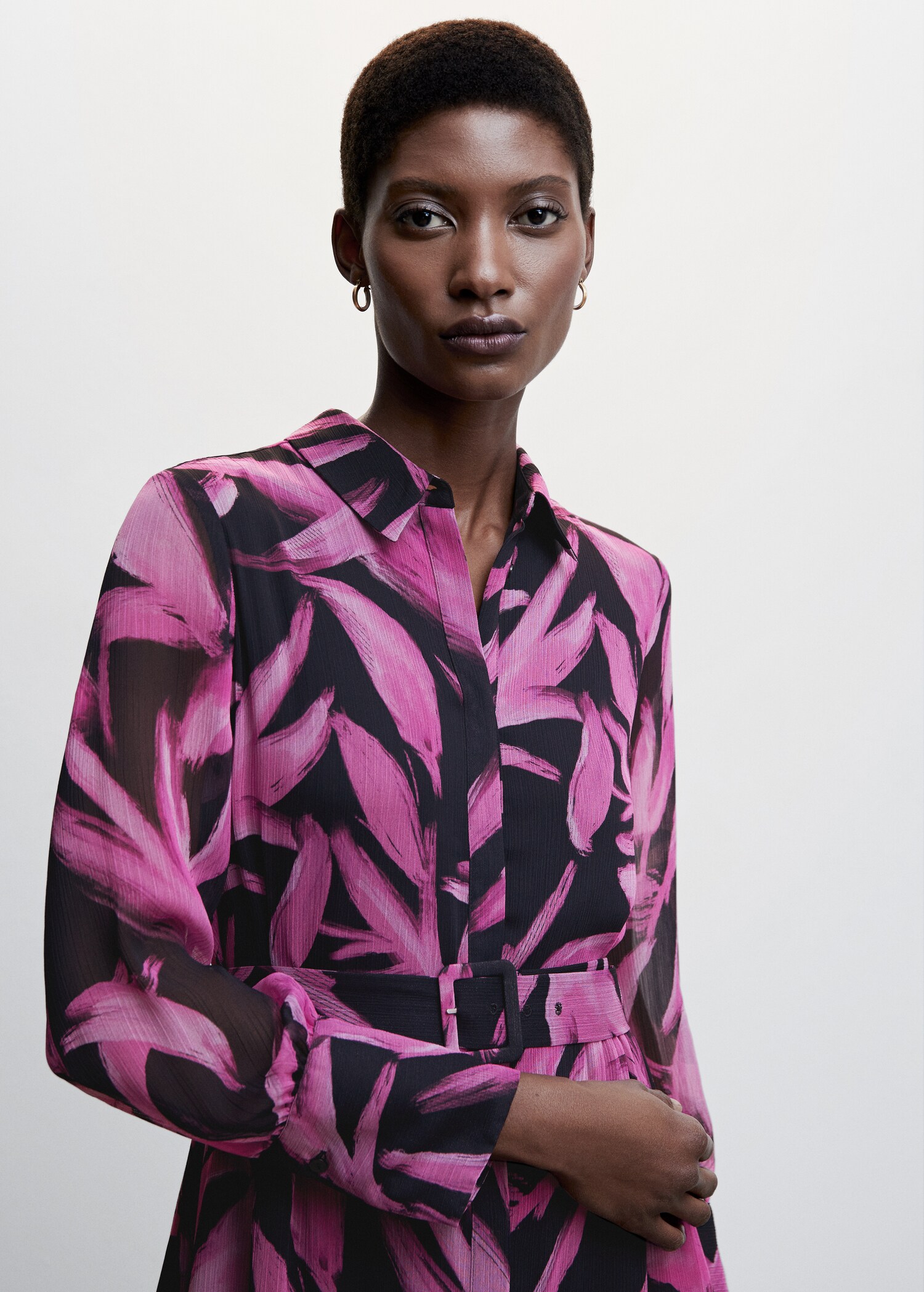 Printed chiffon dress - Details of the article 1