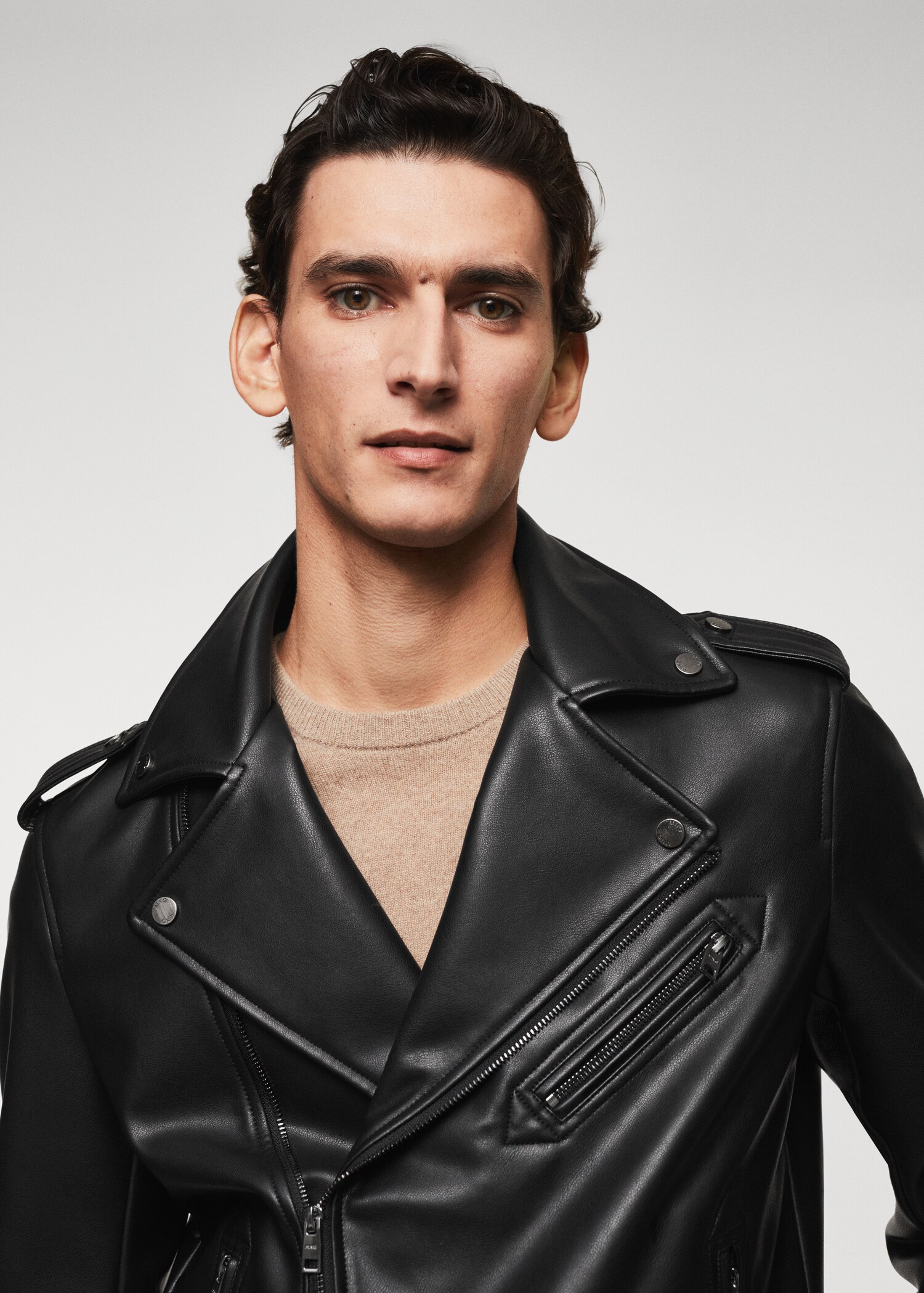 Leather-effect biker jacket - Details of the article 1