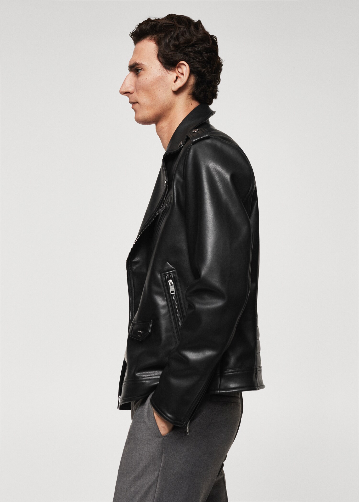 Leather-effect biker jacket - Details of the article 6