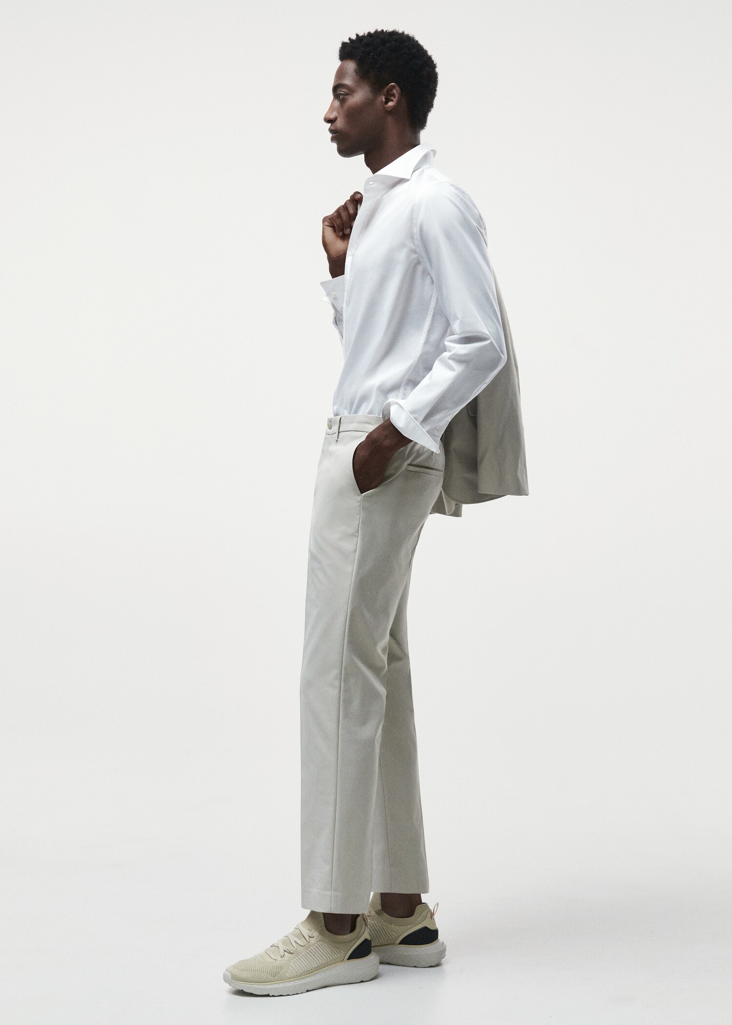 Slim Fit-Anzughose aus technischem Gewebe - Detail des Artikels 5