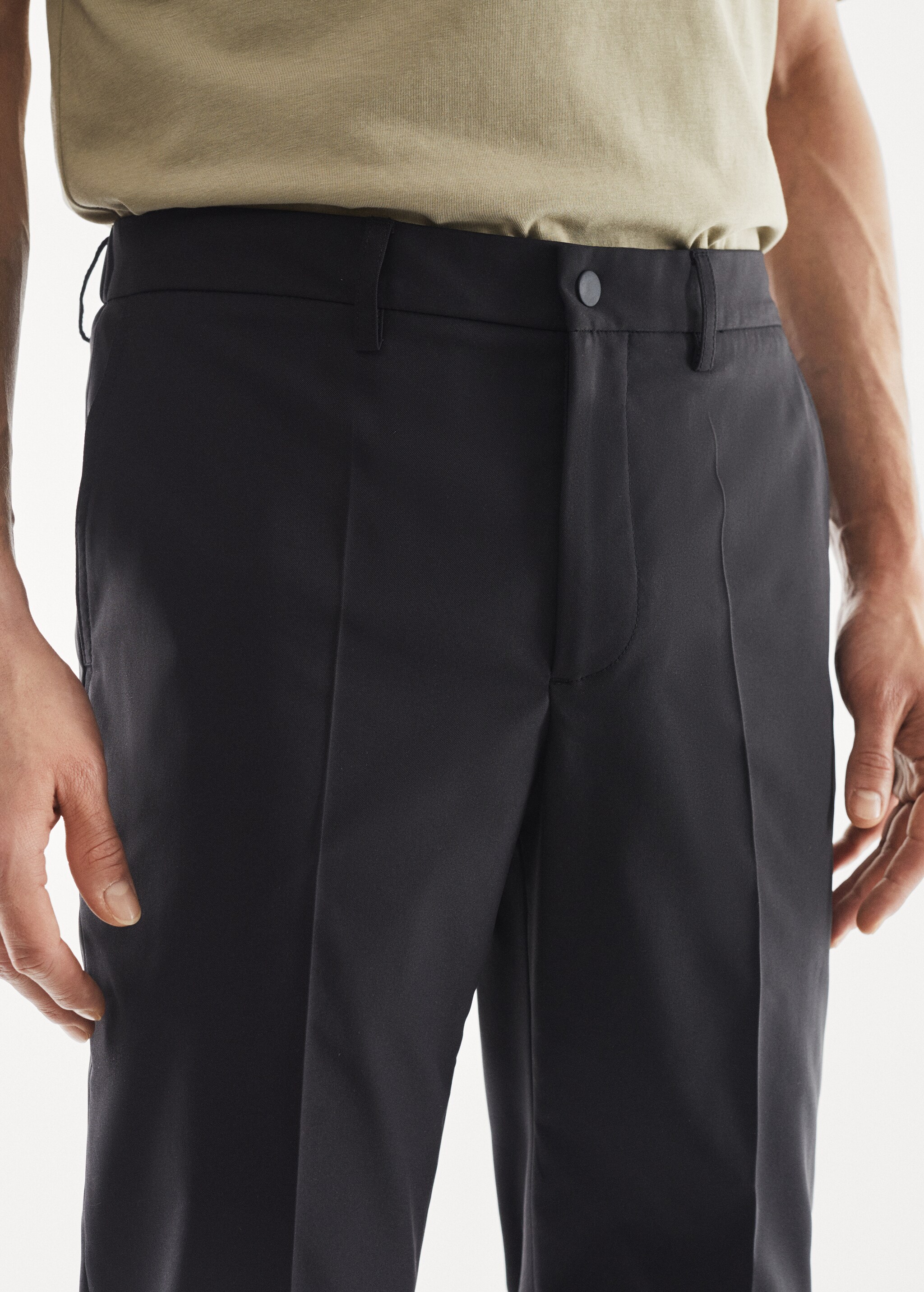 Slim-fit technical suit trousers - Details of the article 1